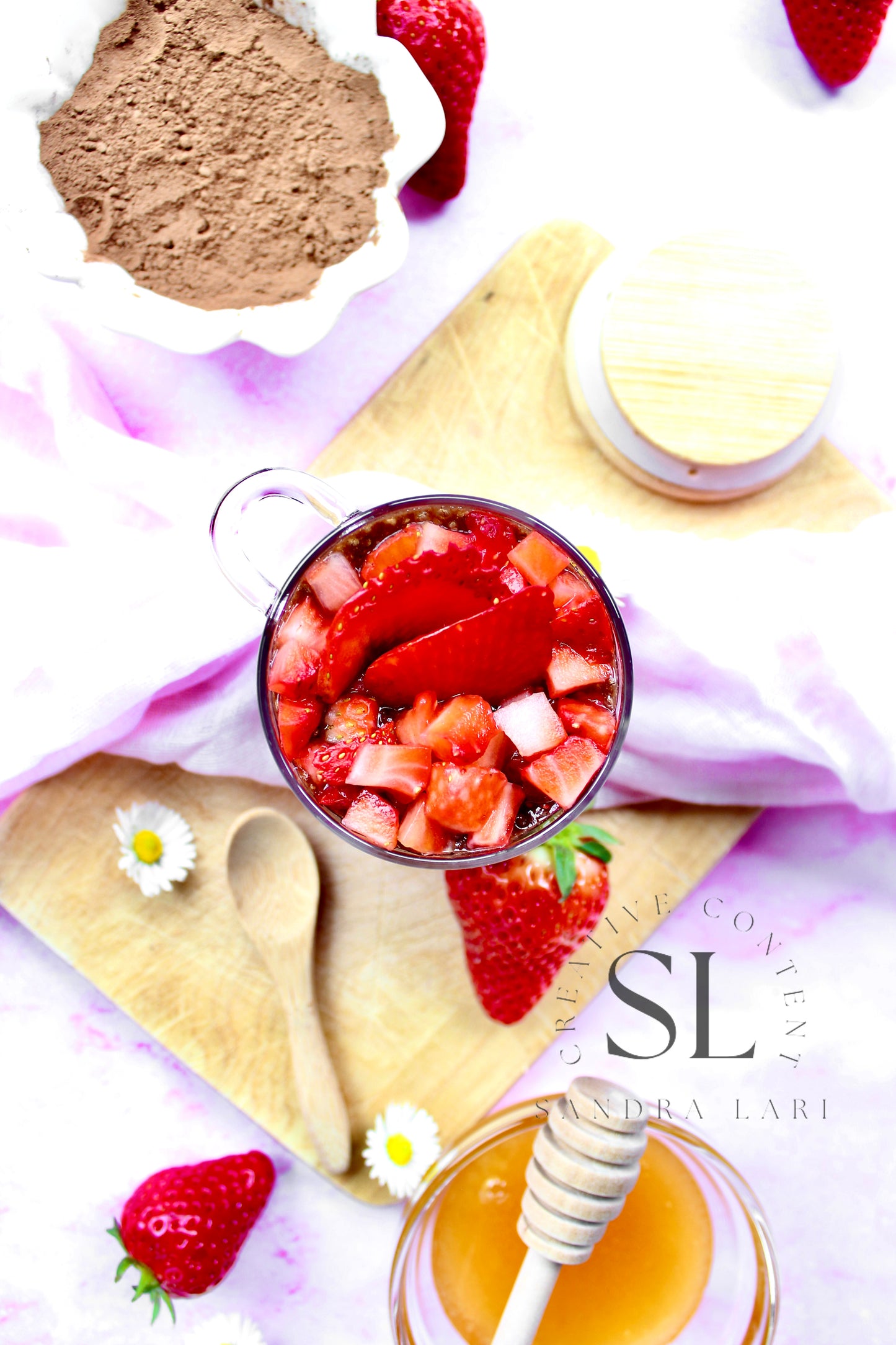 Raw Strawberry & Carob Chia Pudding - Set 2 of 3