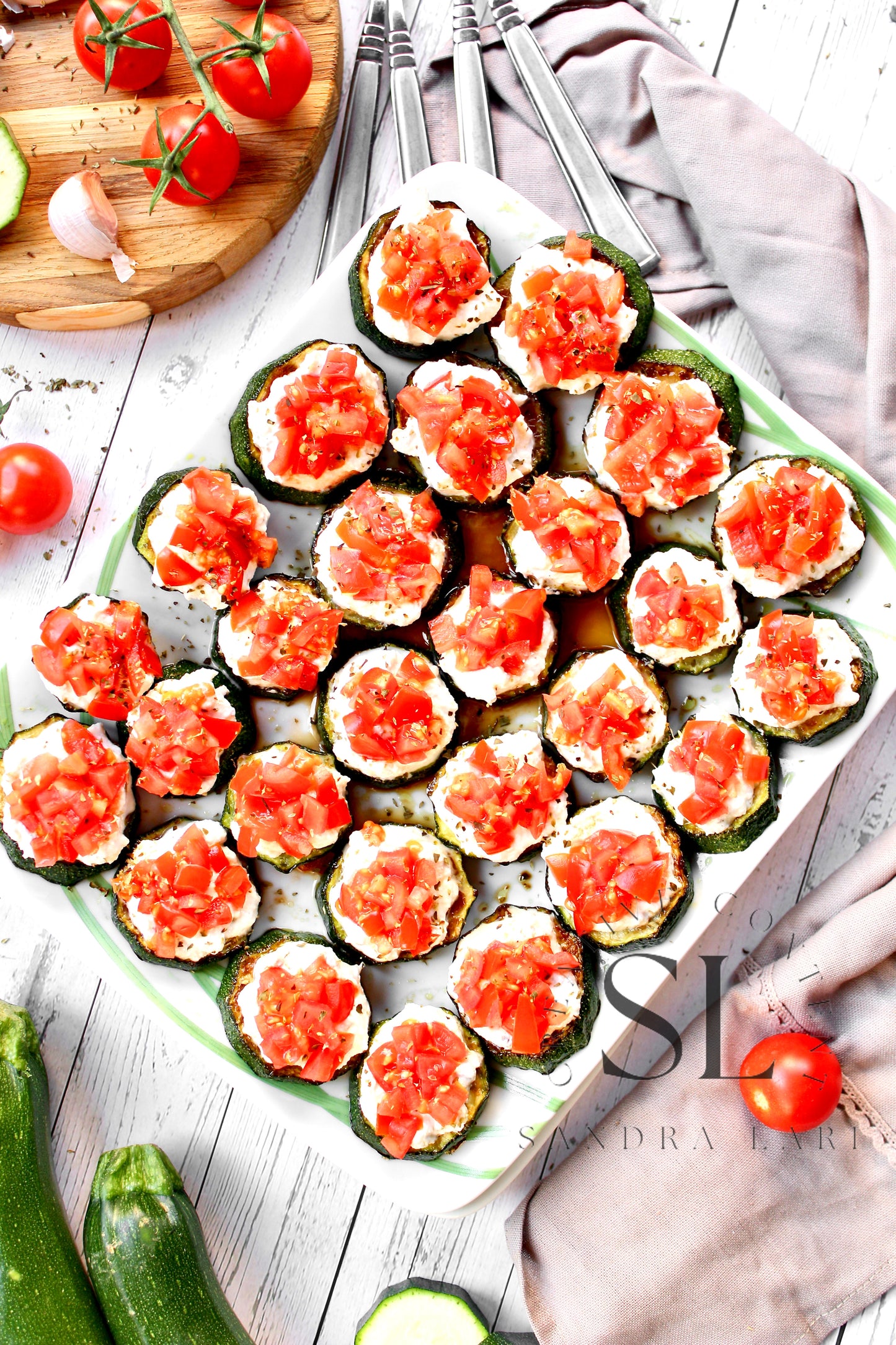 Zucchini Bites with Ricotta Cheese & Tomatoes - Exclusive