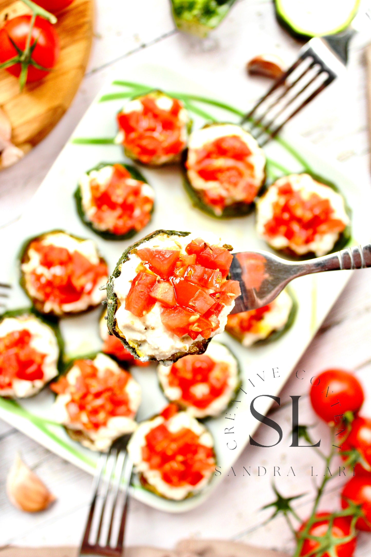 Zucchini Bites with Ricotta Cheese & Tomatoes - Exclusive