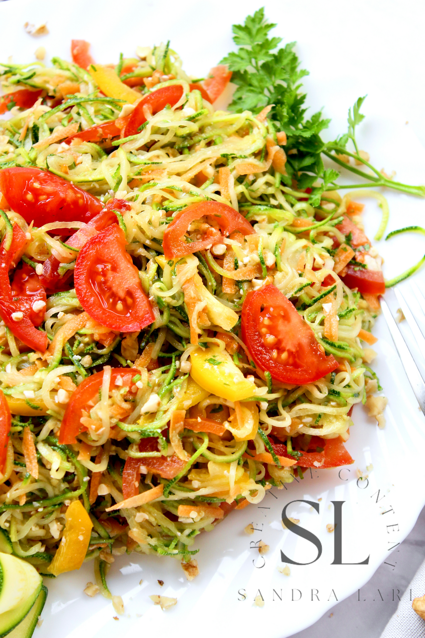 Raw Zucchini Spaghetti Salad - Set 3 of 3