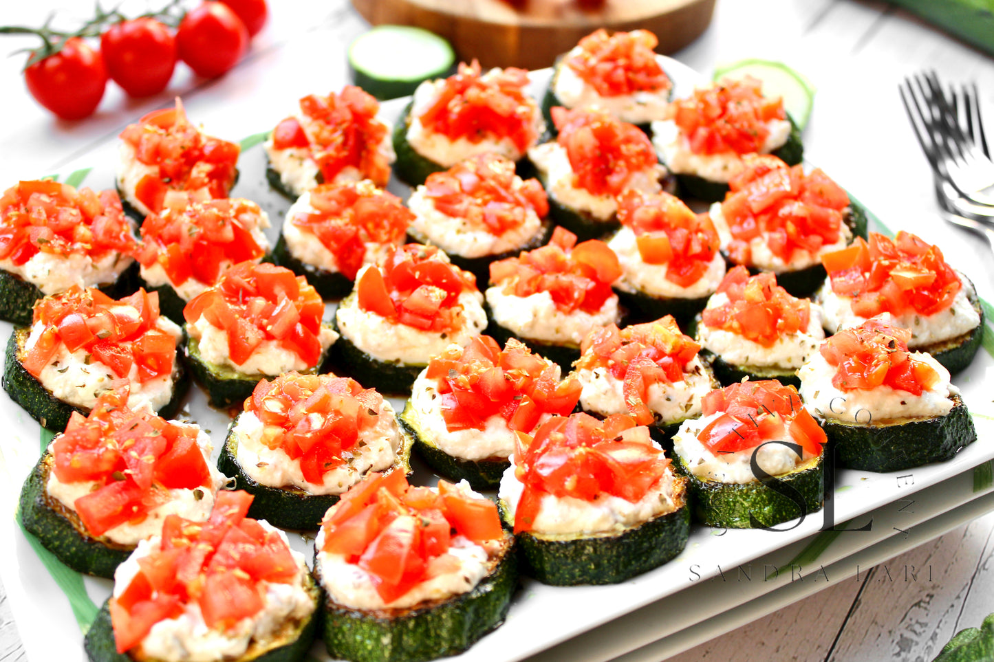 Zucchini Bites with Ricotta Cheese & Tomatoes - Exclusive
