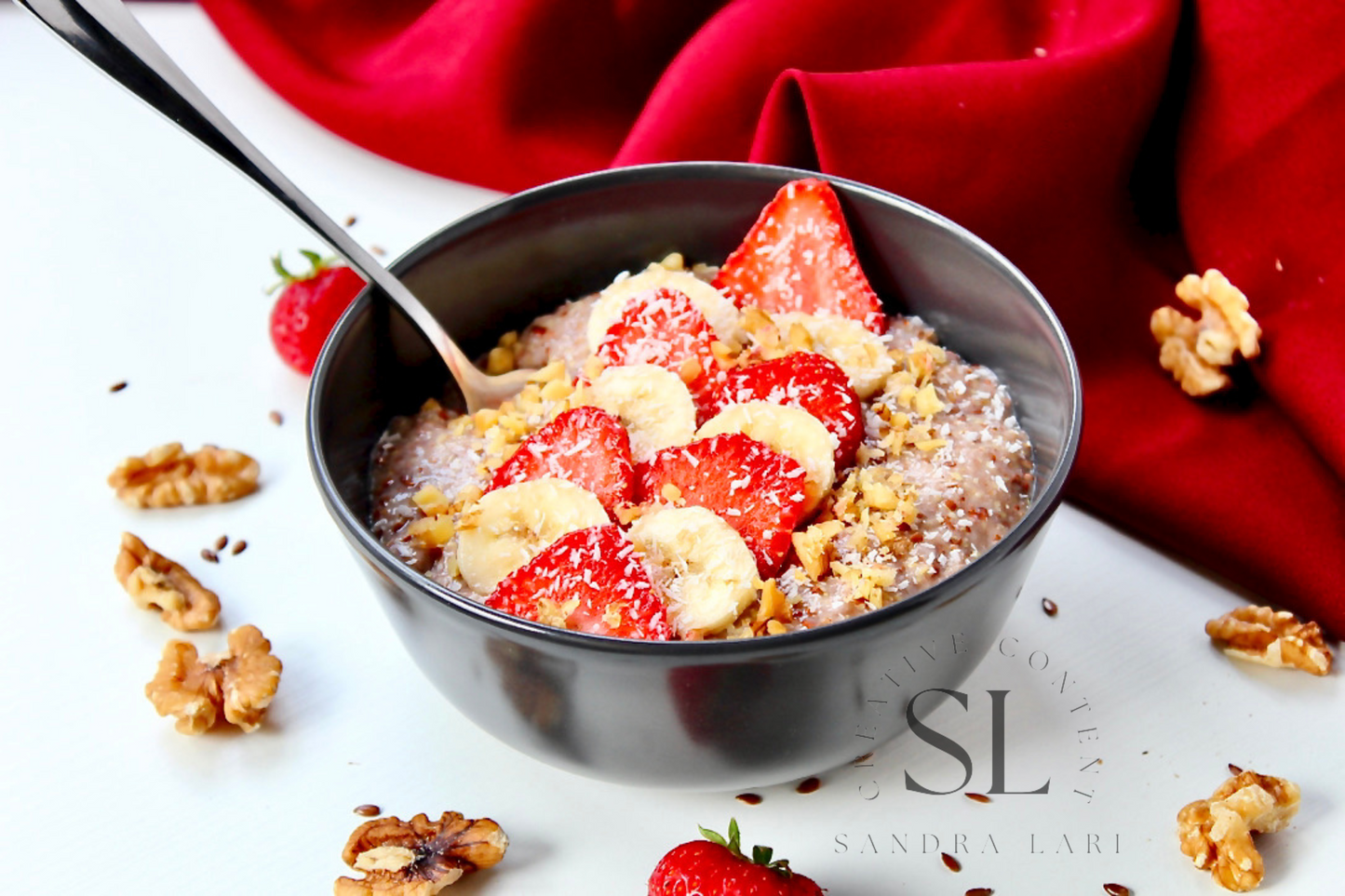 Overnight Healthy Raw Flaxseed Porridge - Set 3 of 4