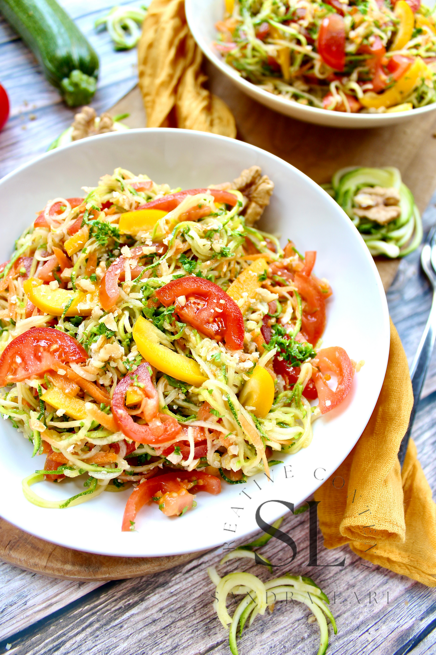 Raw Zucchini Spaghetti Salad - Set 1 of 3