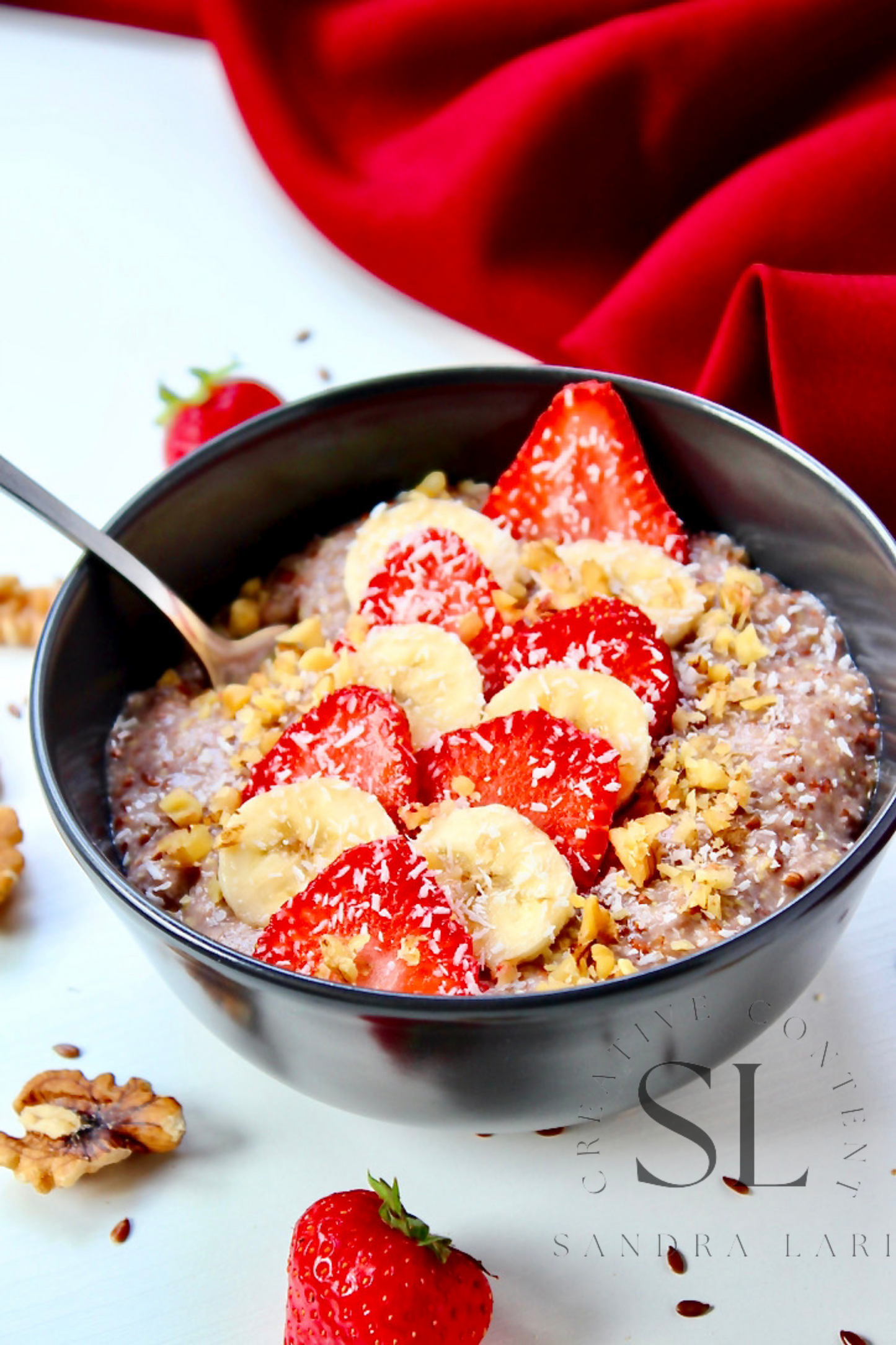 Overnight Healthy Raw Flaxseed Porridge - Set 3 of 4