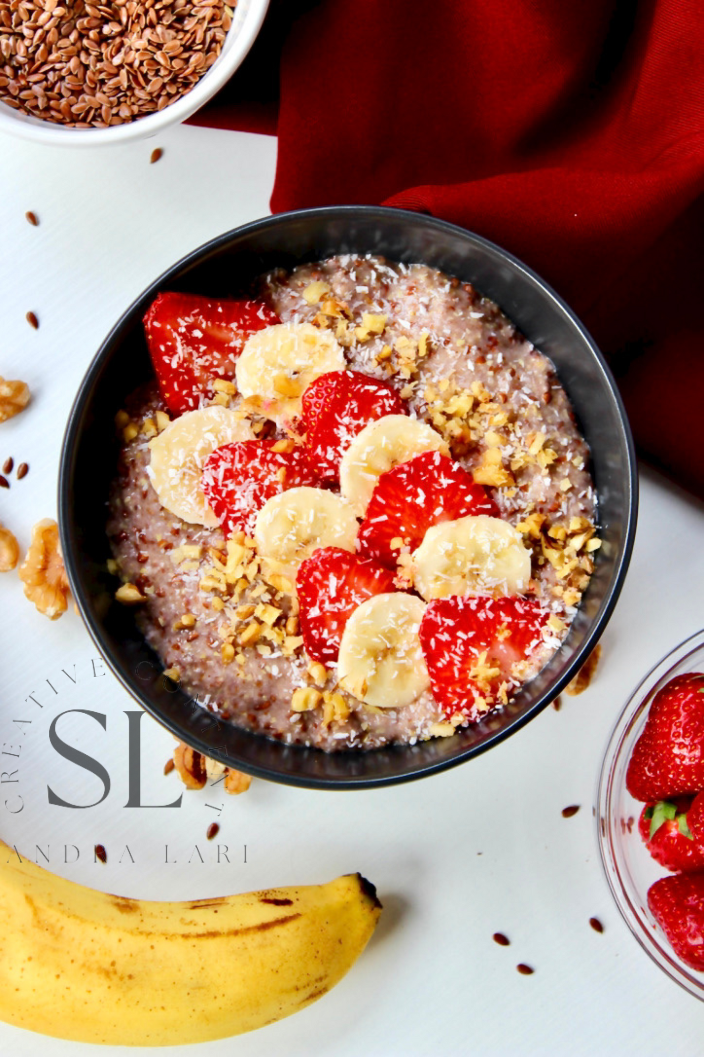Overnight Healthy Raw Flaxseed Porridge - Set 3 of 4