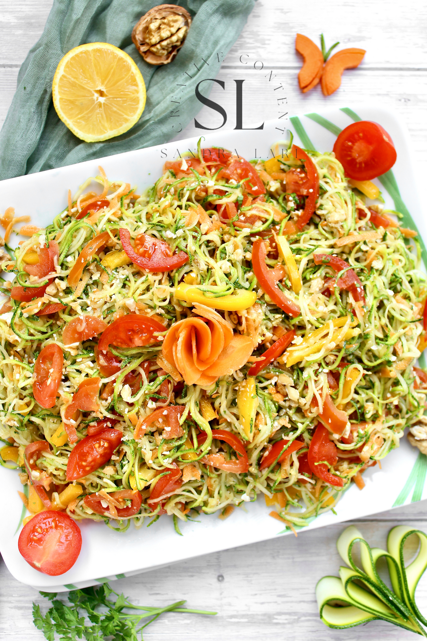 Raw Zucchini Spaghetti Salad - Set 2 of 3