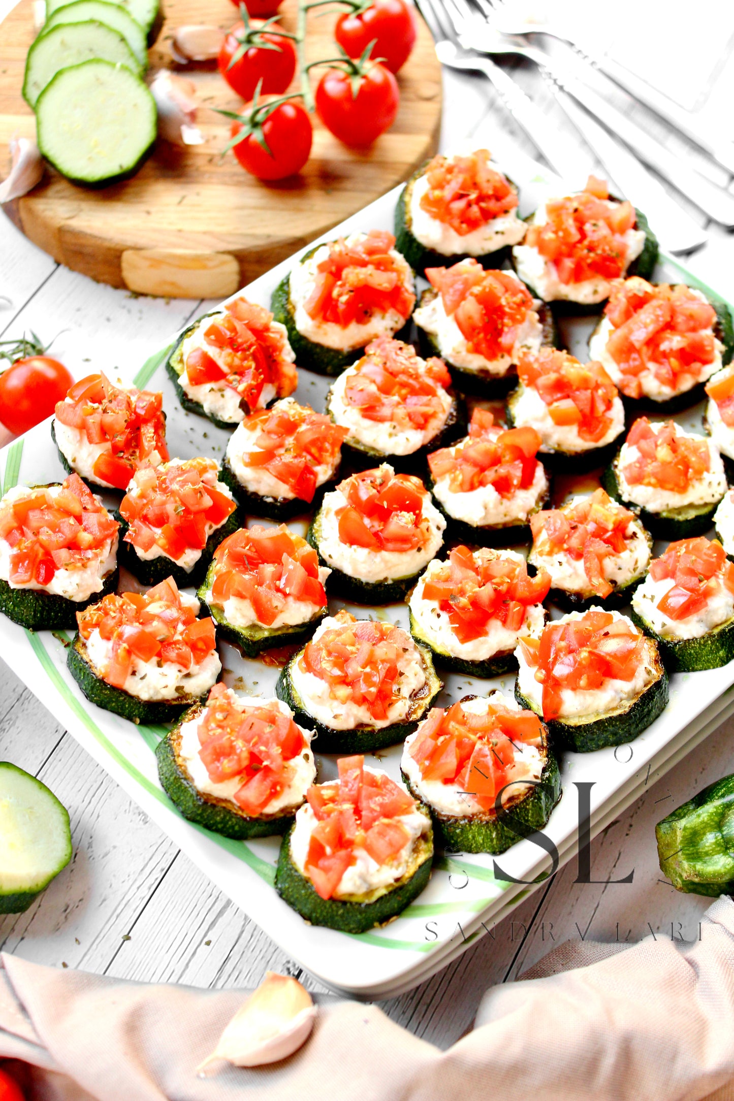 Zucchini Bites with Ricotta Cheese & Tomatoes - Exclusive