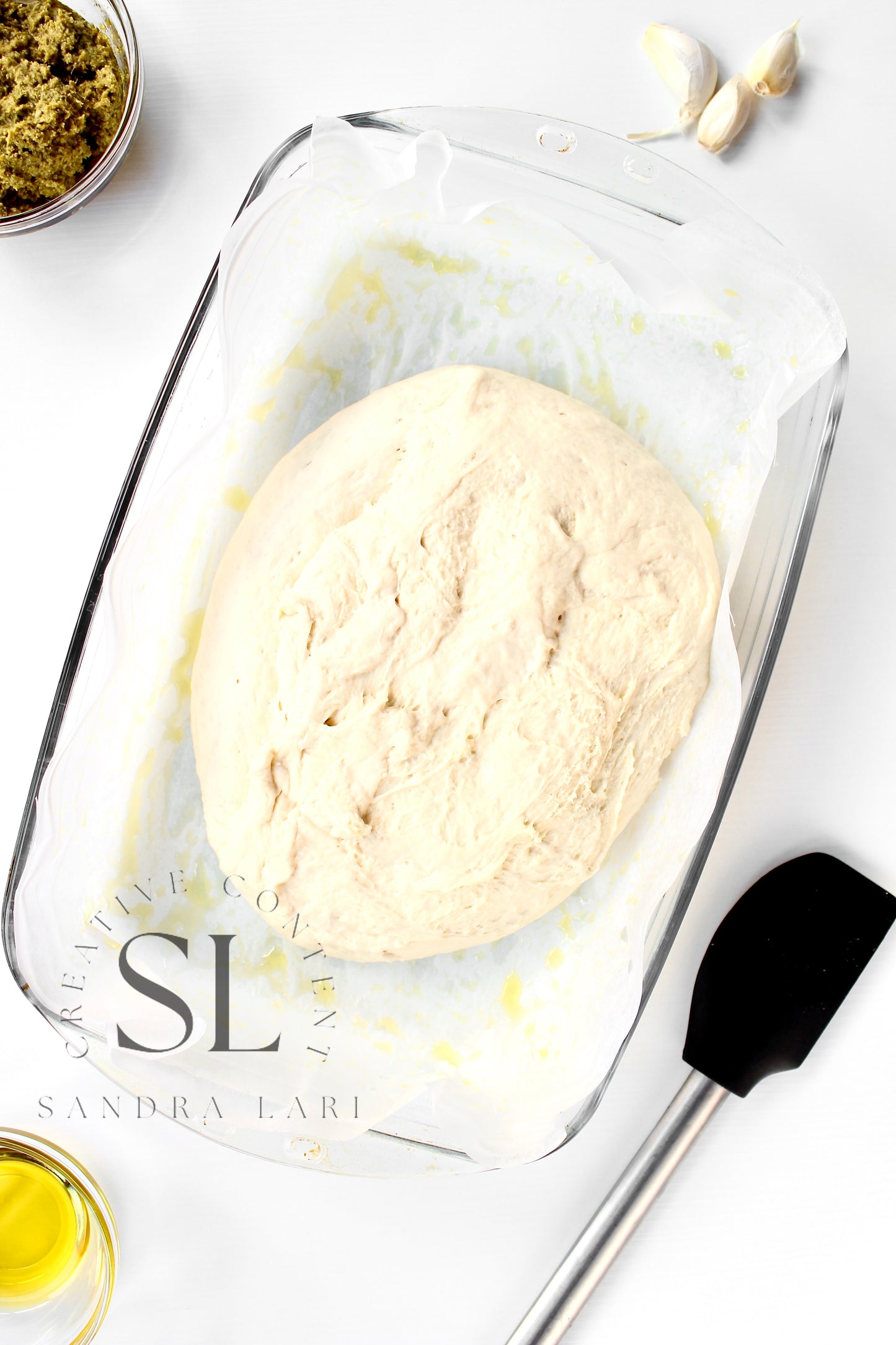 Sourdough Focaccia with Basil Pesto & Mozzarella Cheese - Exclusive