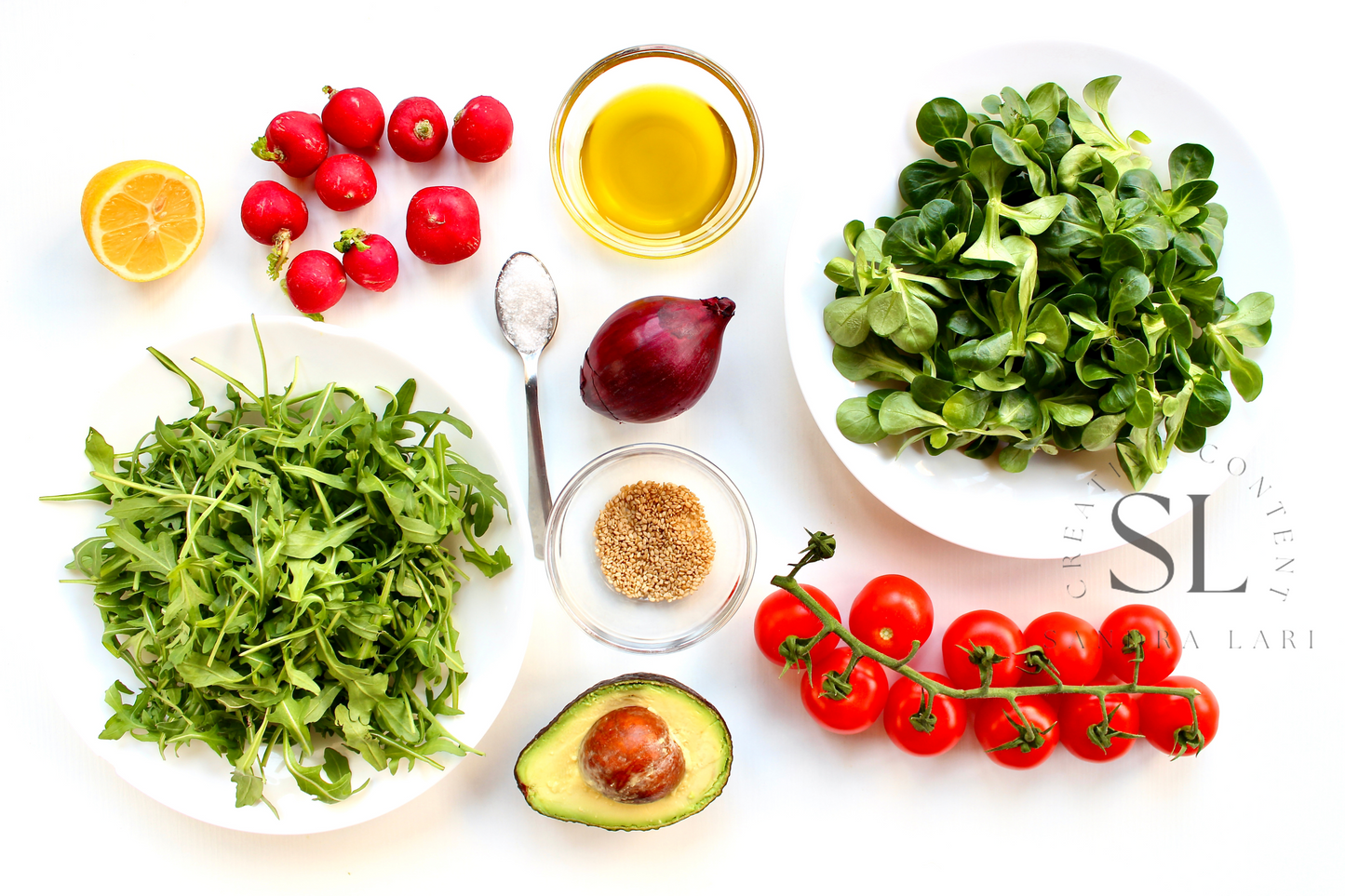 Spring Arugula & Avocado Salad - Set 3 of 3