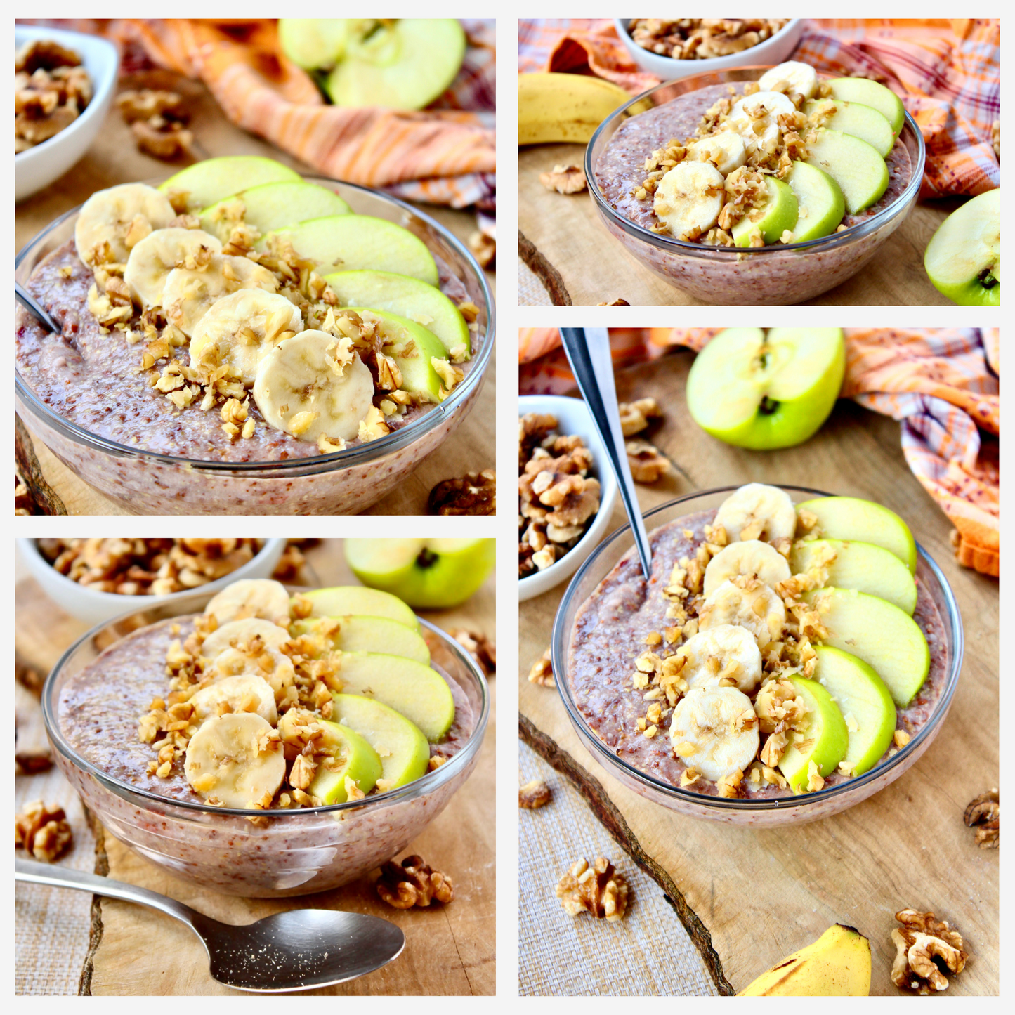 Overnight Healthy Raw Flaxseed Porridge - Set 2 of 4