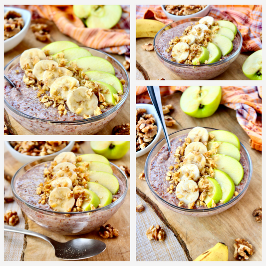 Overnight Healthy Raw Flaxseed Porridge - Set 2 of 4