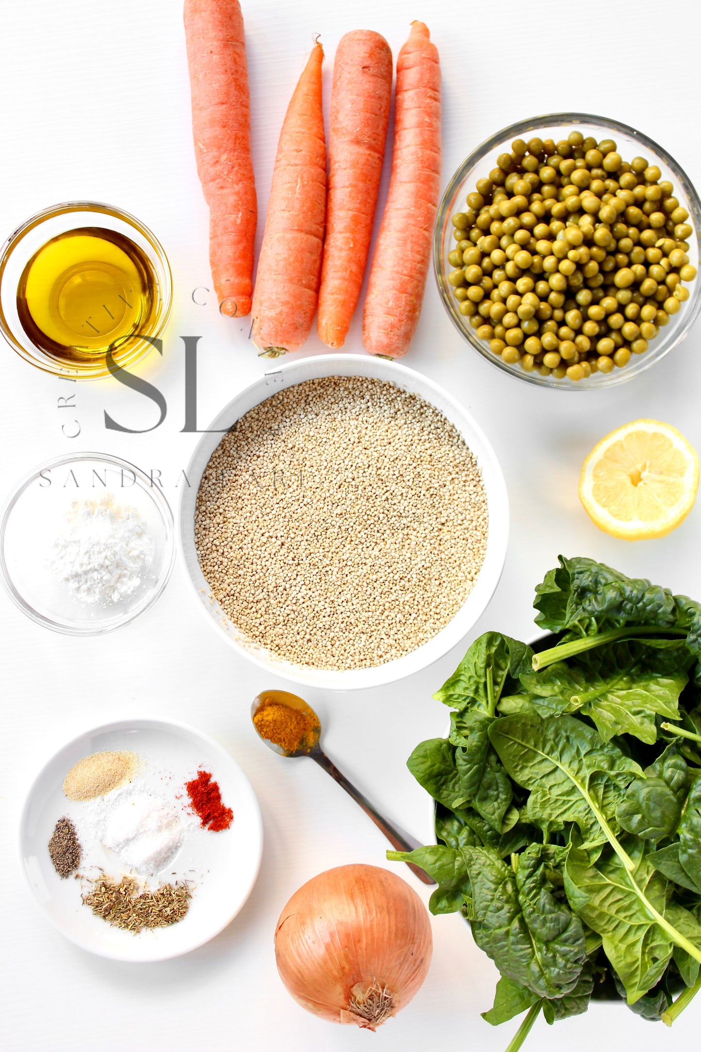 Vegan Roasted Veggies Quinoa Salad with Spinach - Set 3 of 3