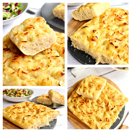 Easy Sourdough Focaccia with Caramelized Onions Set 3 of 3