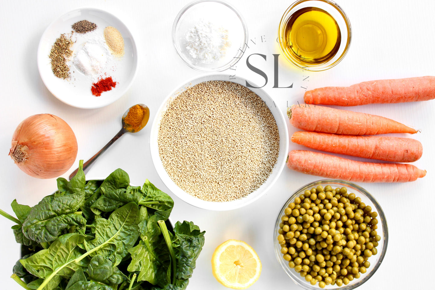 Vegan Roasted Veggies Quinoa Salad with Spinach - Set 2 of 3