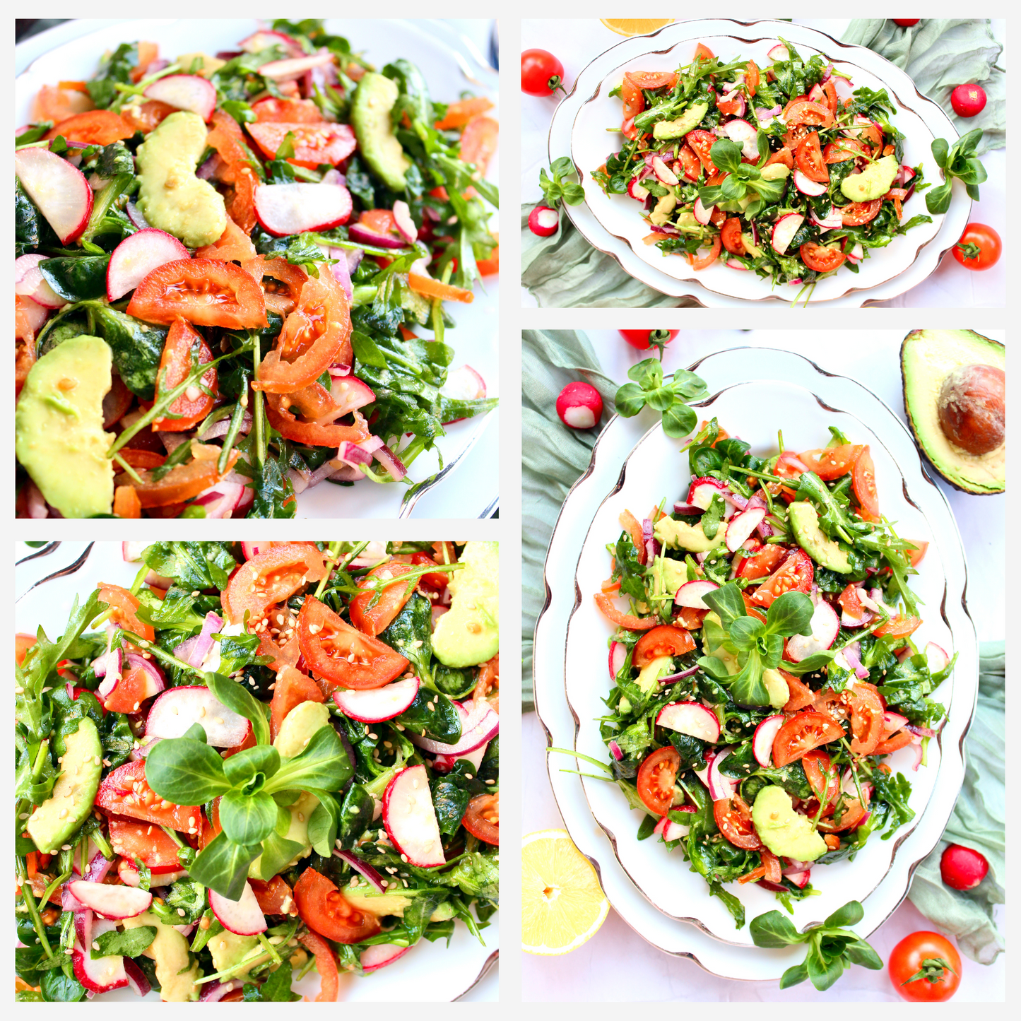 Spring Arugula & Avocado Salad - Set 3 of 3