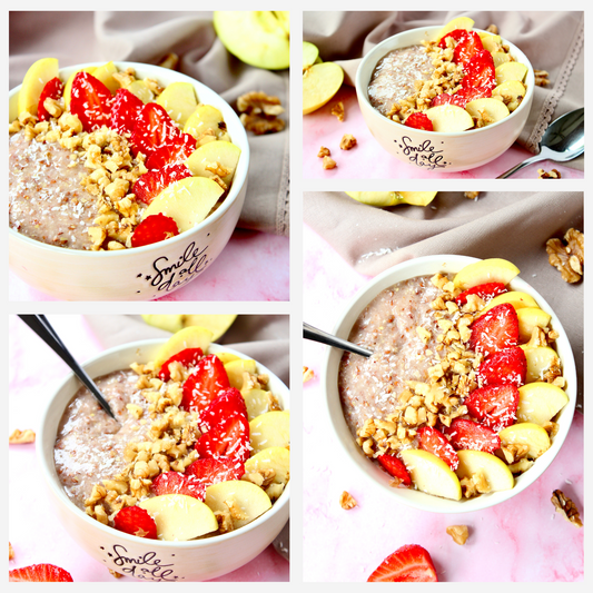 Overnight Healthy Raw Flaxseed Porridge - Set 4 of 4