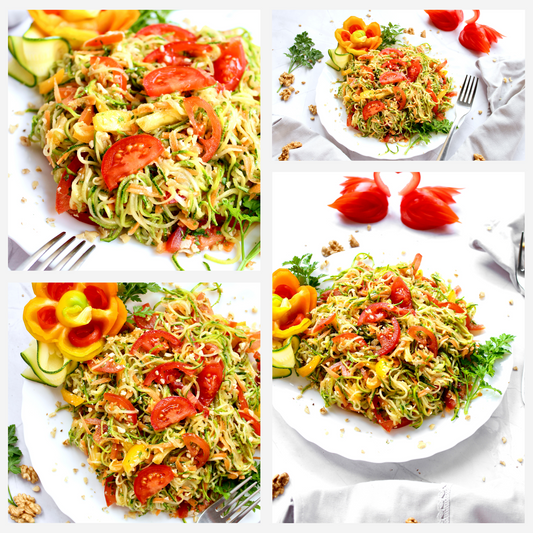 Raw Zucchini Spaghetti Salad - Set 3 of 3