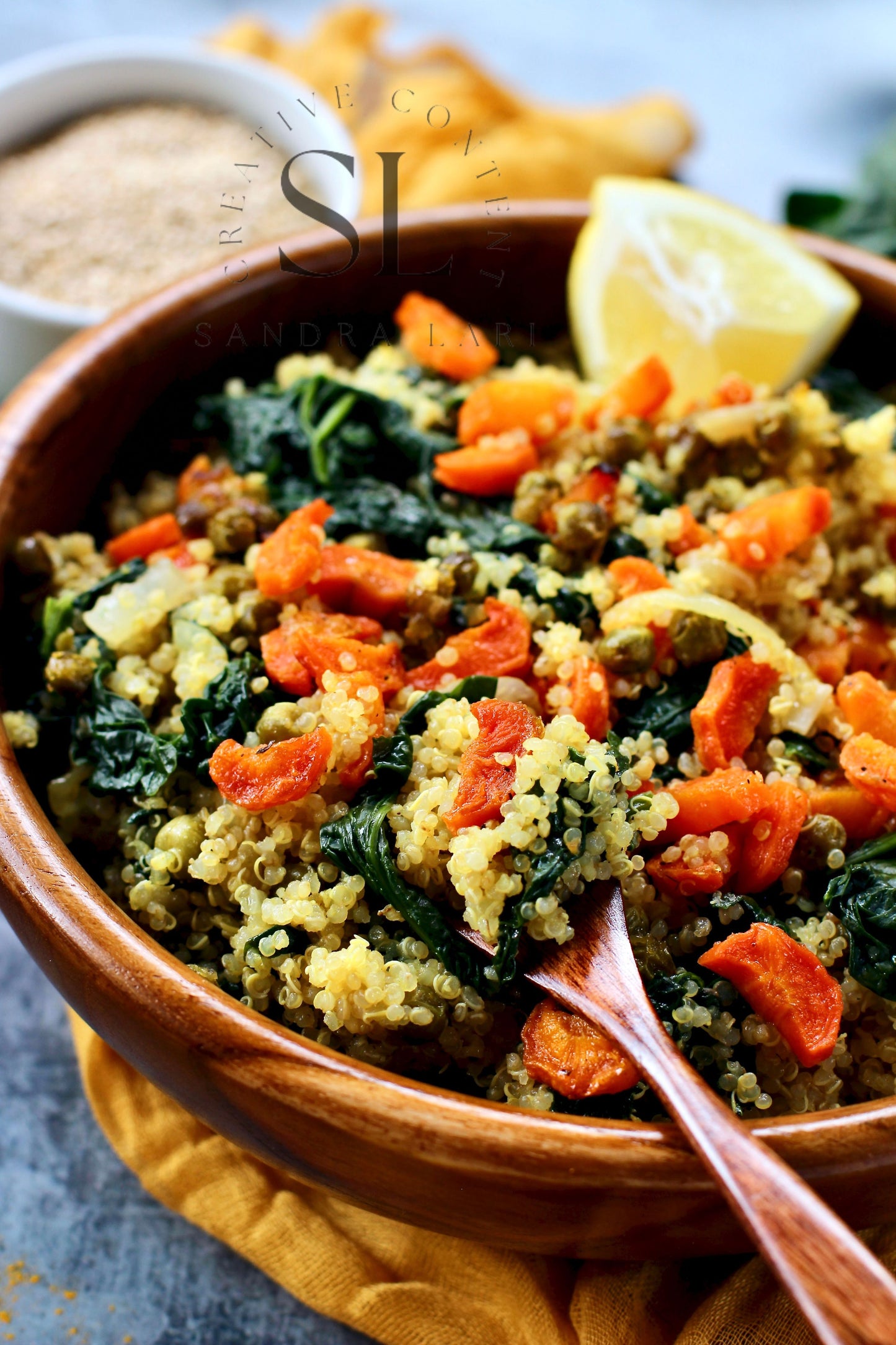 Vegan Roasted Veggies Quinoa Salad with Spinach - Set 1 of 3