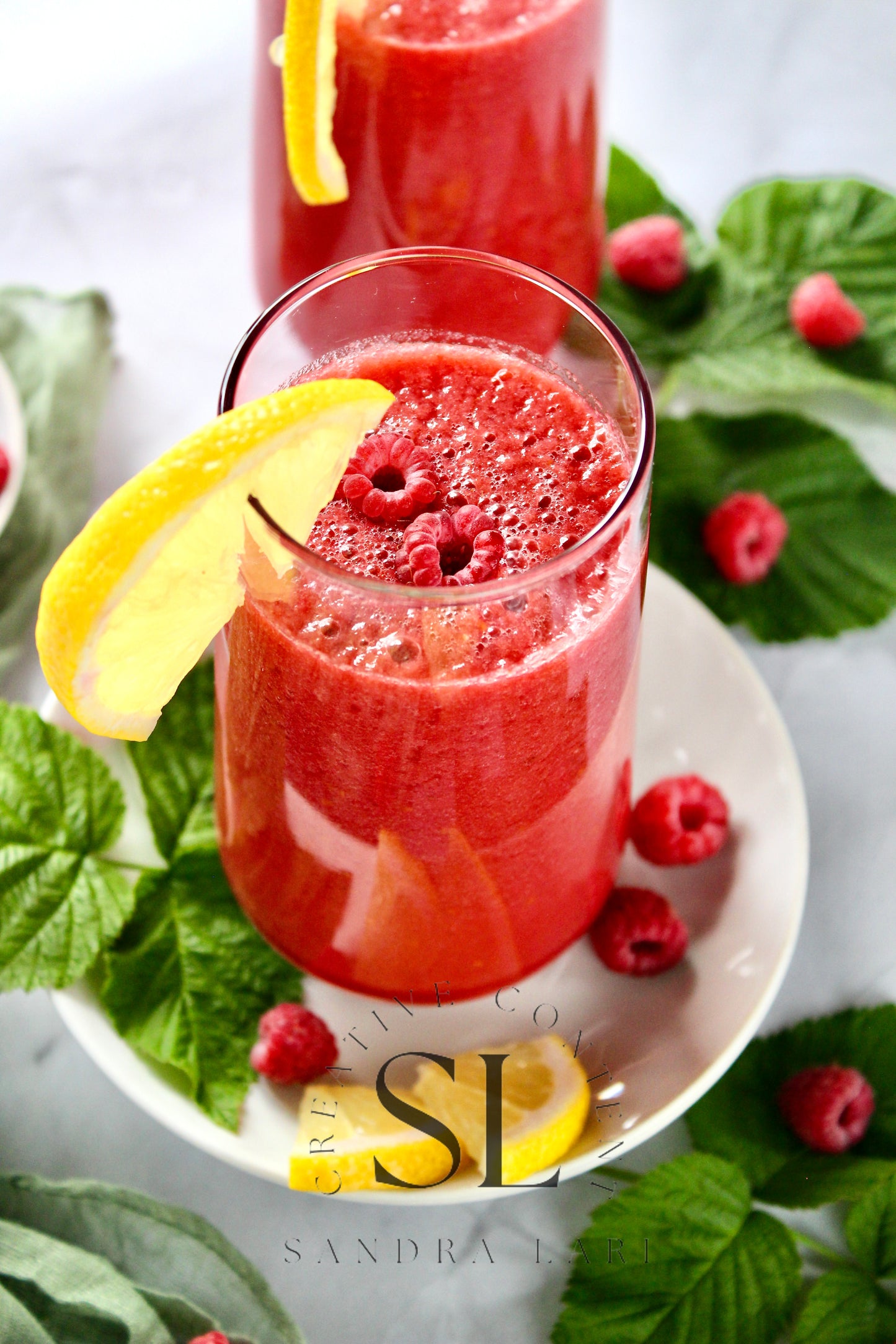Raw Vegan Raspberry-Lemon Smoothie  - Set 4 of 4