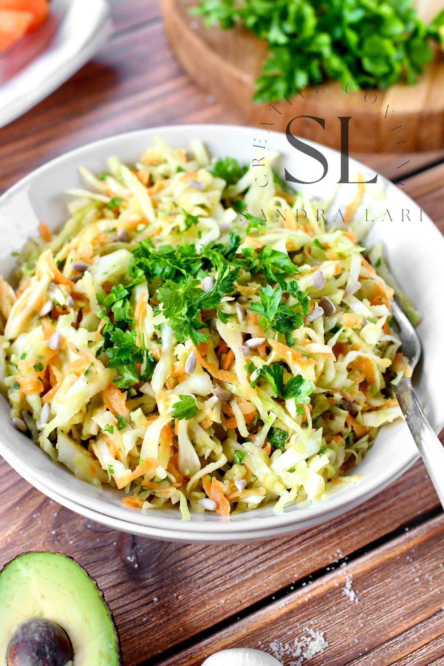 Creamy Avocado & Garlic Coleslaw - Set 4 of 4