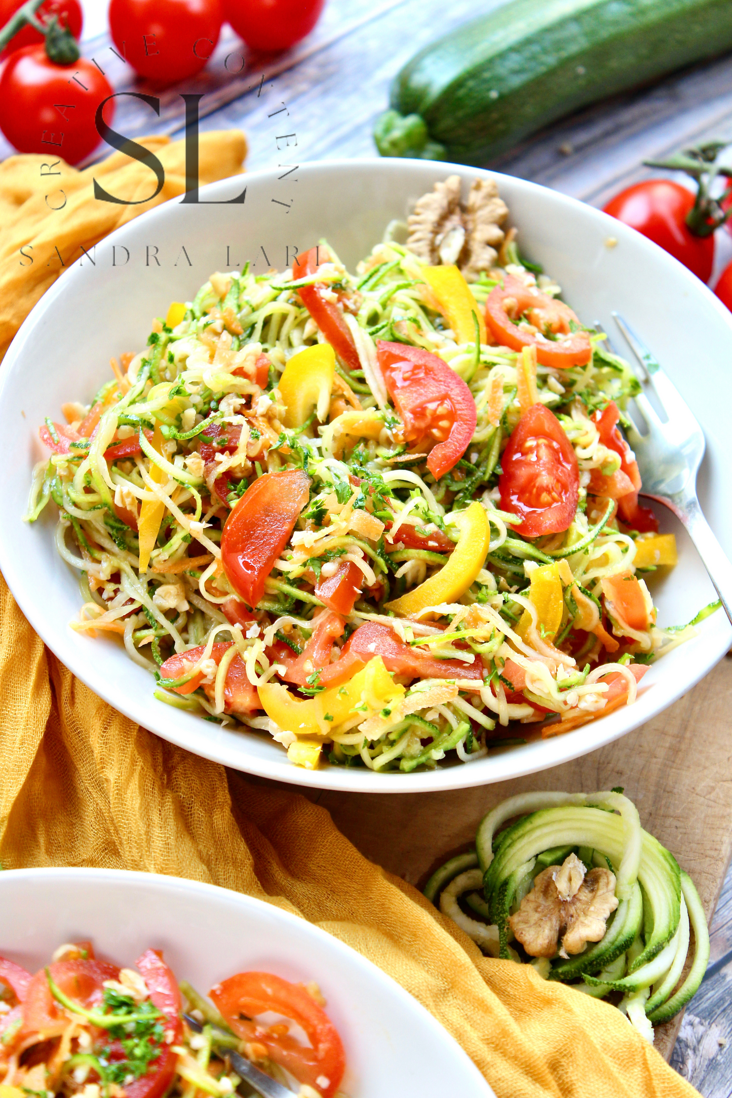 Raw Zucchini Spaghetti Salad - Set 1 of 3