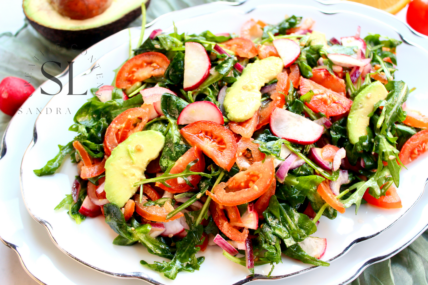 Spring Arugula & Avocado Salad - Set 3 of 3