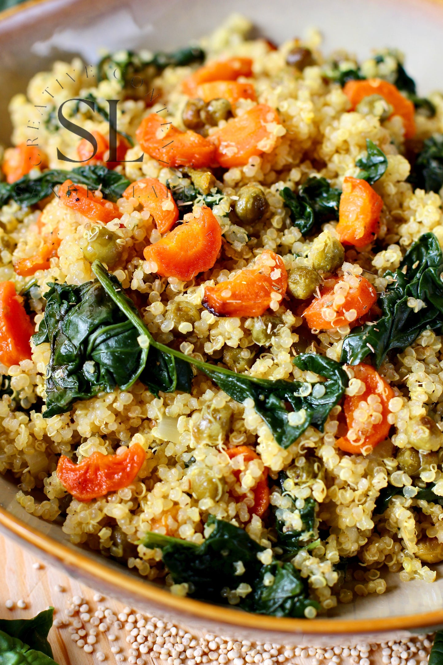 Vegan Roasted Veggies Quinoa Salad with Spinach - Set 2 of 3