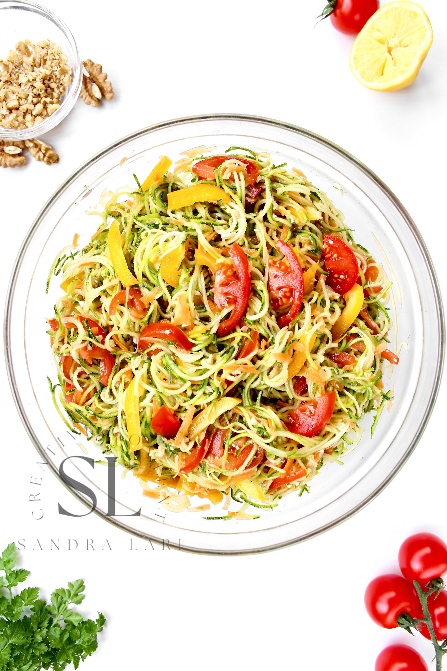 Raw Zucchini Spaghetti Salad - Set 2 of 3