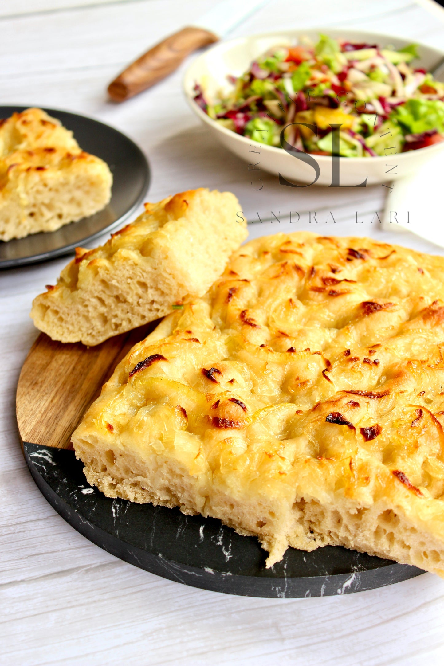 Easy Sourdough Focaccia with Caramelized Onions Set 3 of 3
