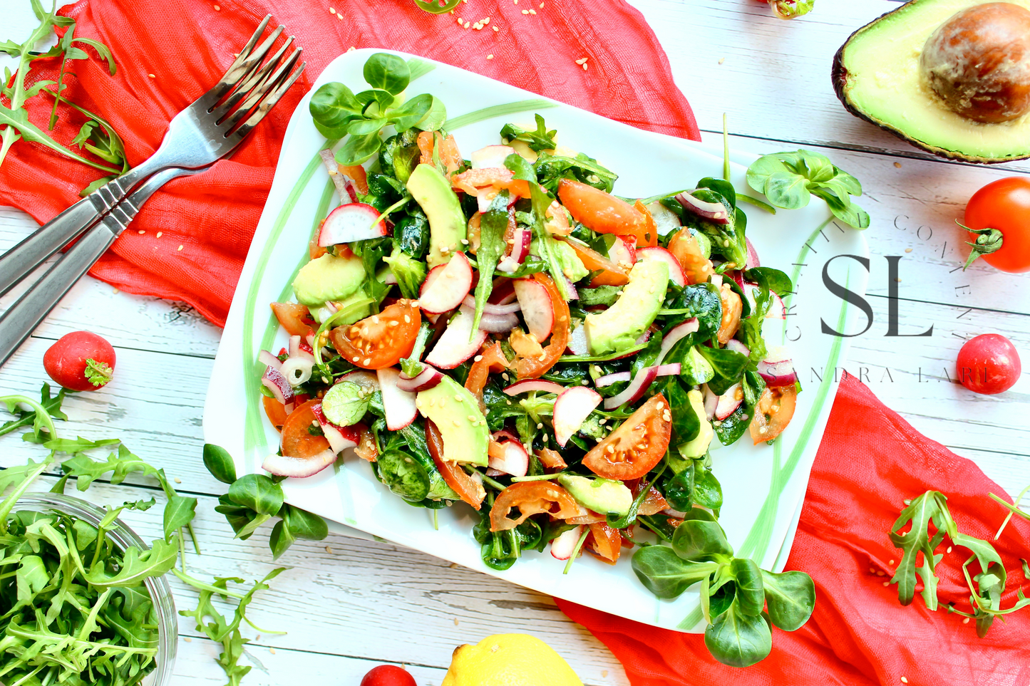 Spring Arugula & Avocado Salad - Set 2 of 3