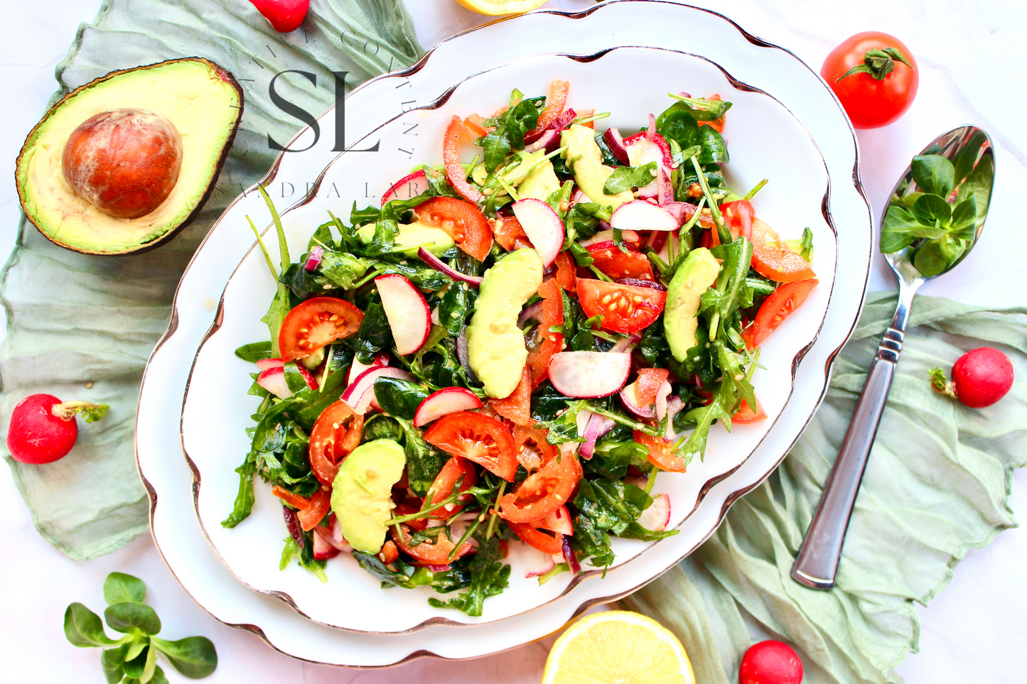Spring Arugula & Avocado Salad - Set 3 of 3