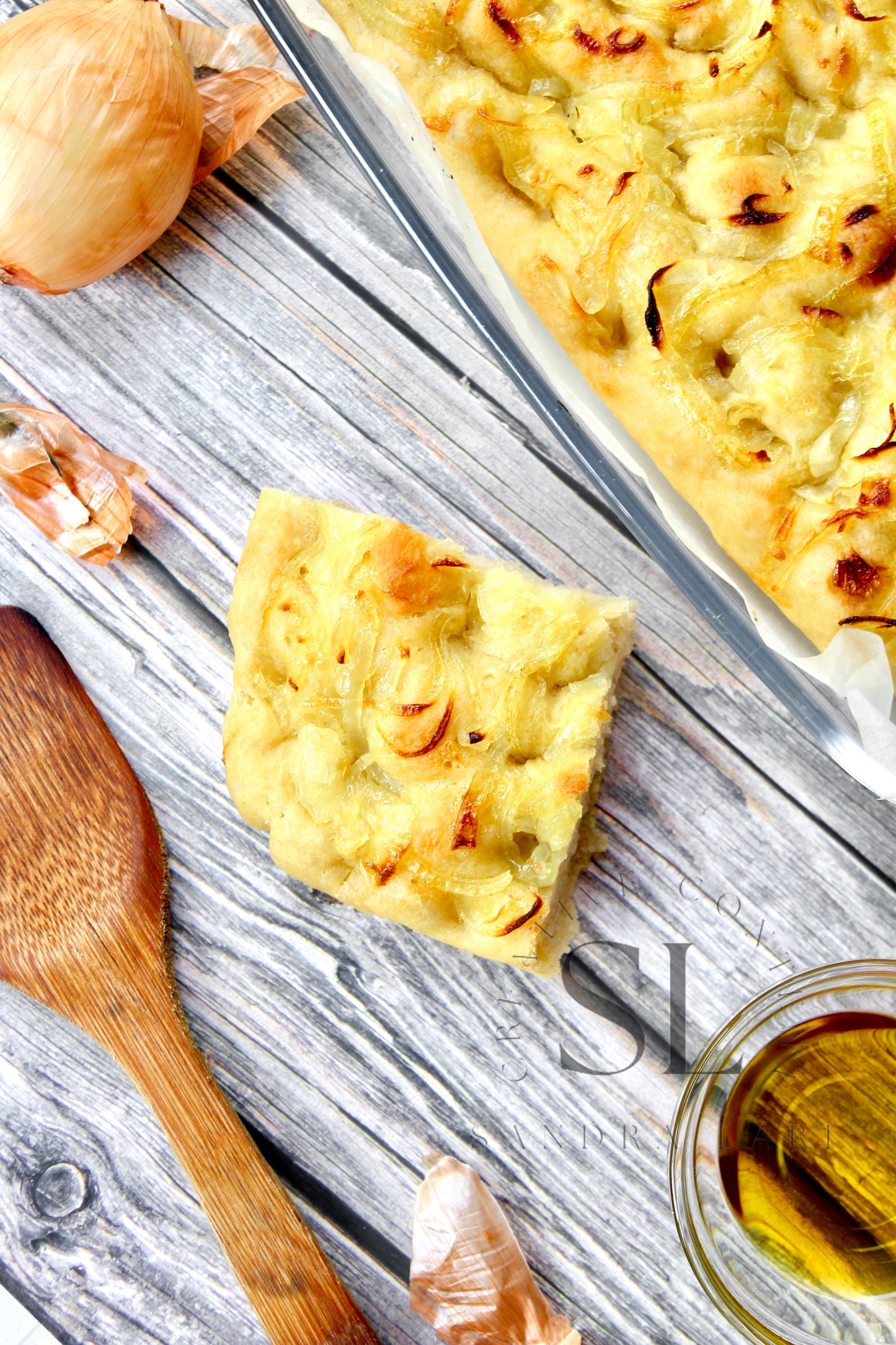 Easy Sourdough Focaccia with Caramelized Onions Set 1 of 3