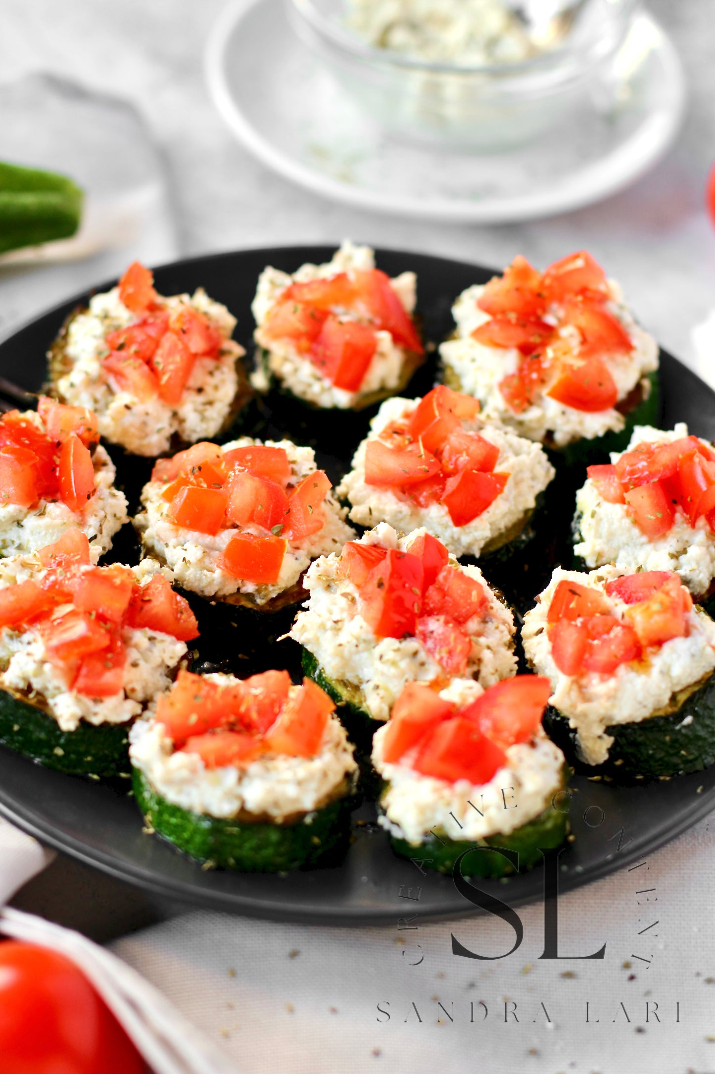 Zucchini Bites with Ricotta Cheese & Tomatoes - Set 3 of 3