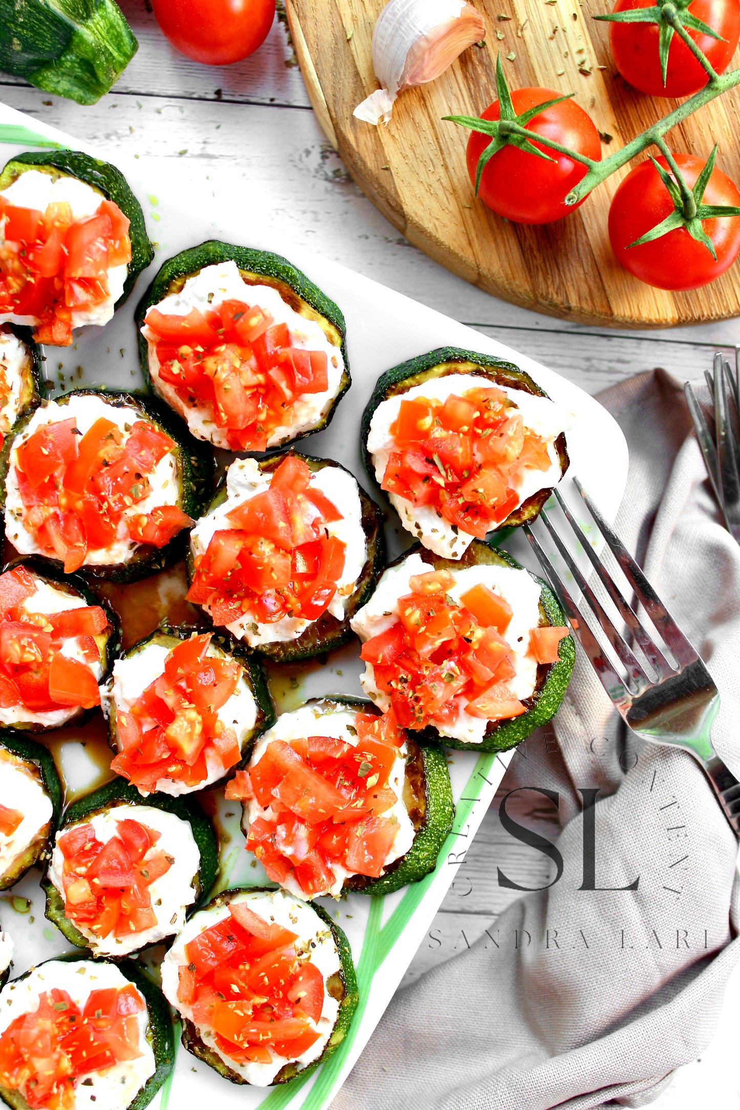 Zucchini Bites with Ricotta Cheese & Tomatoes - Exclusive