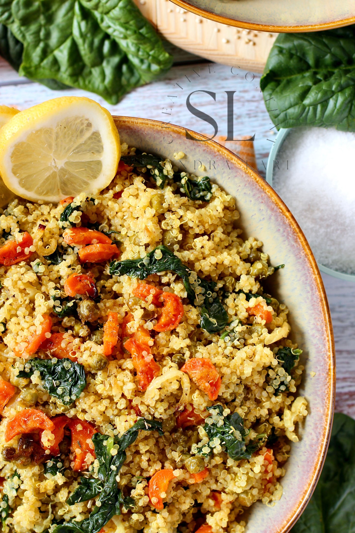 Vegan Roasted Veggies Quinoa Salad with Spinach - Set 2 of 3