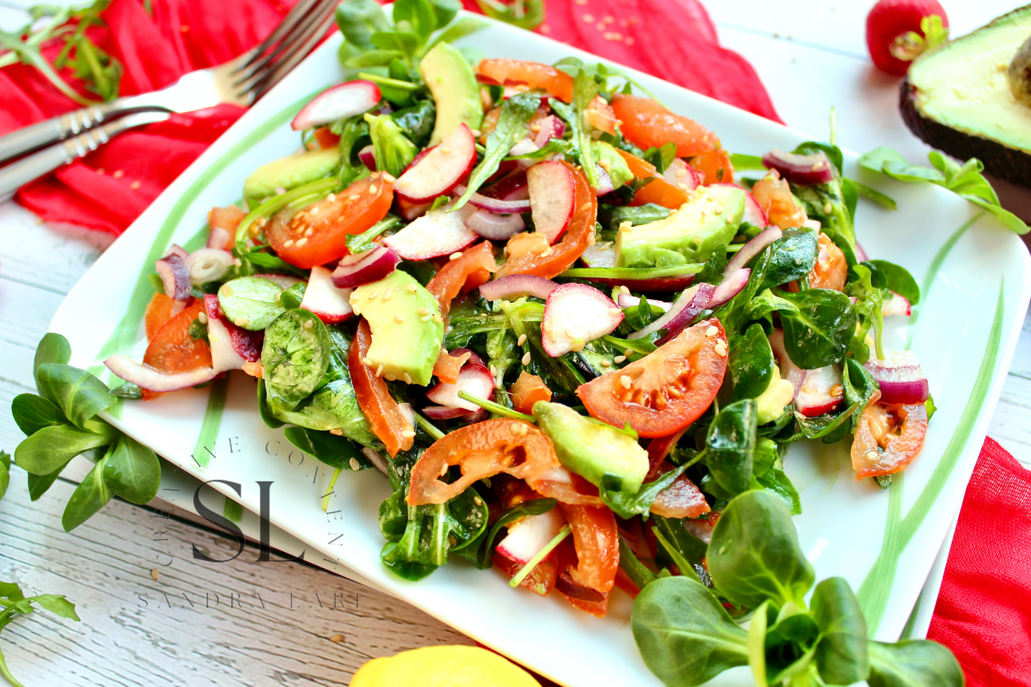 Spring Arugula & Avocado Salad - Set 2 of 3