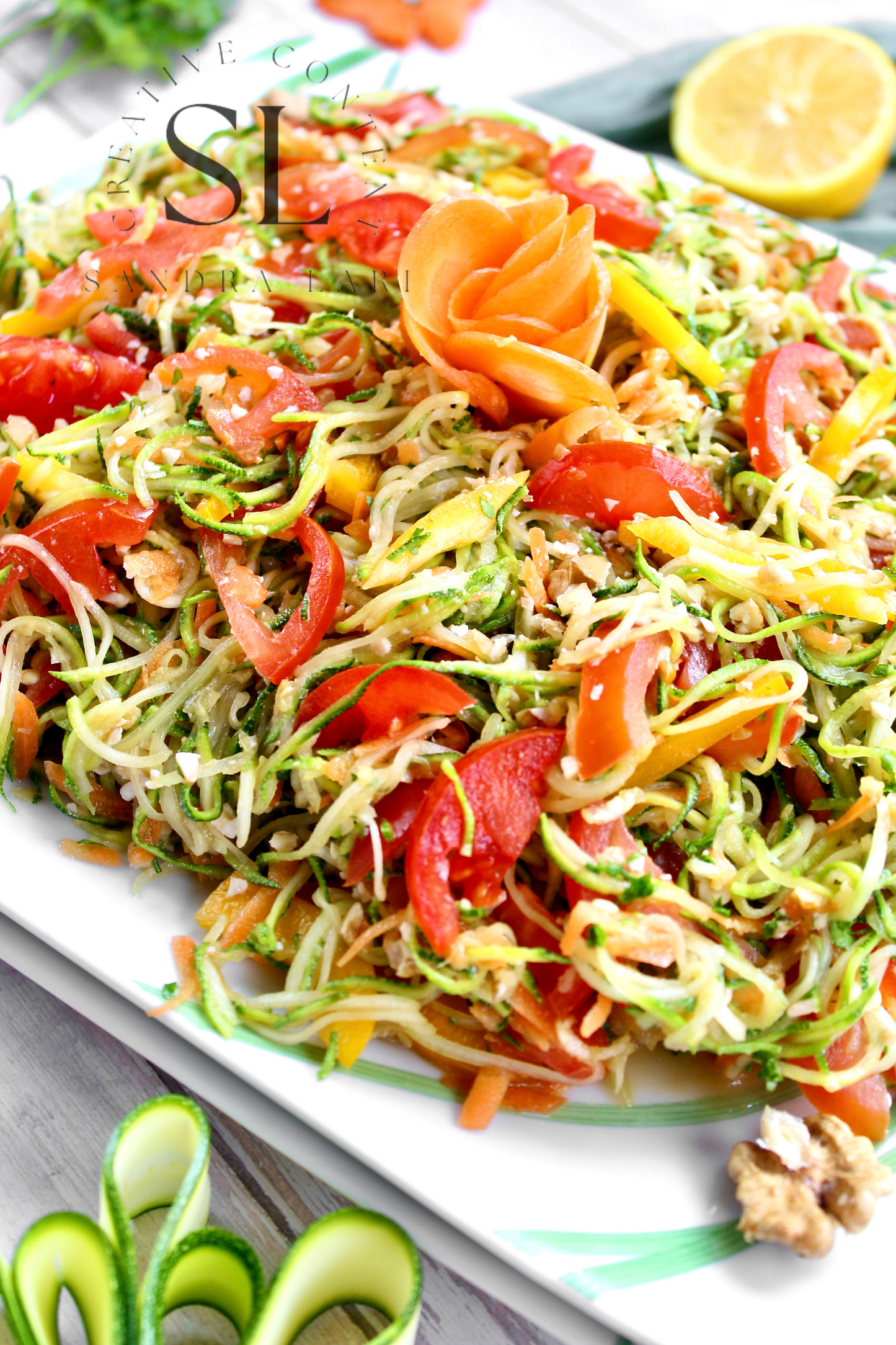 Raw Zucchini Spaghetti Salad - Set 2 of 3