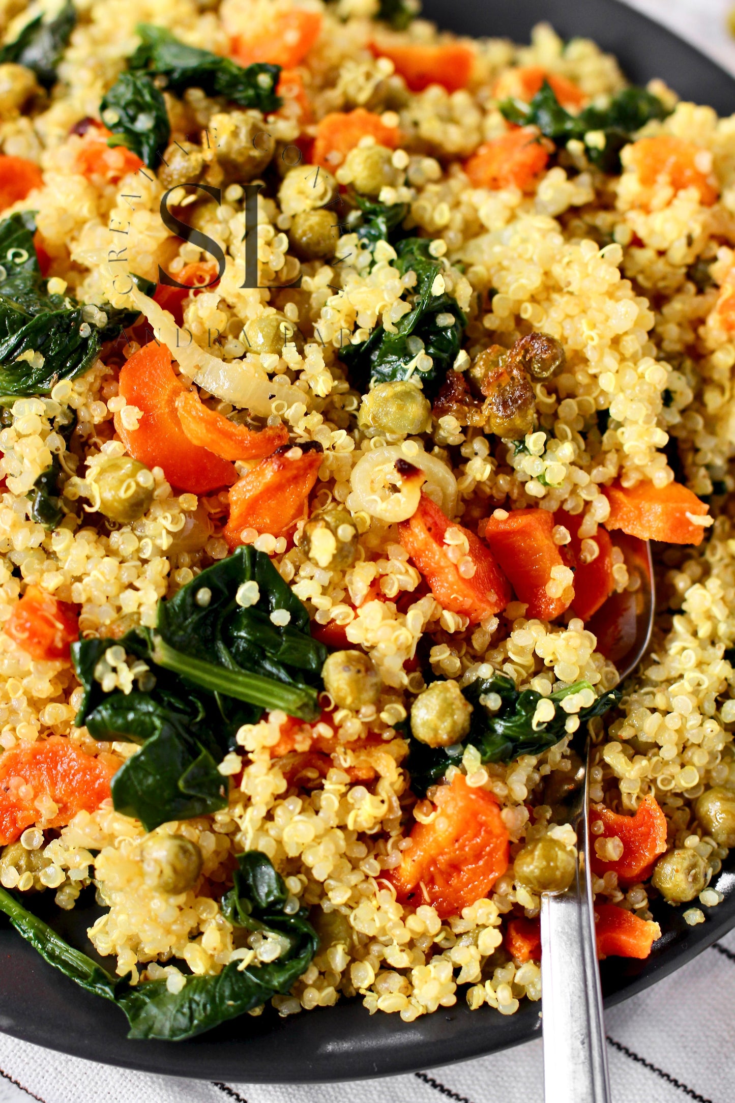 Vegan Roasted Veggies Quinoa Salad with Spinach - Set 3 of 3