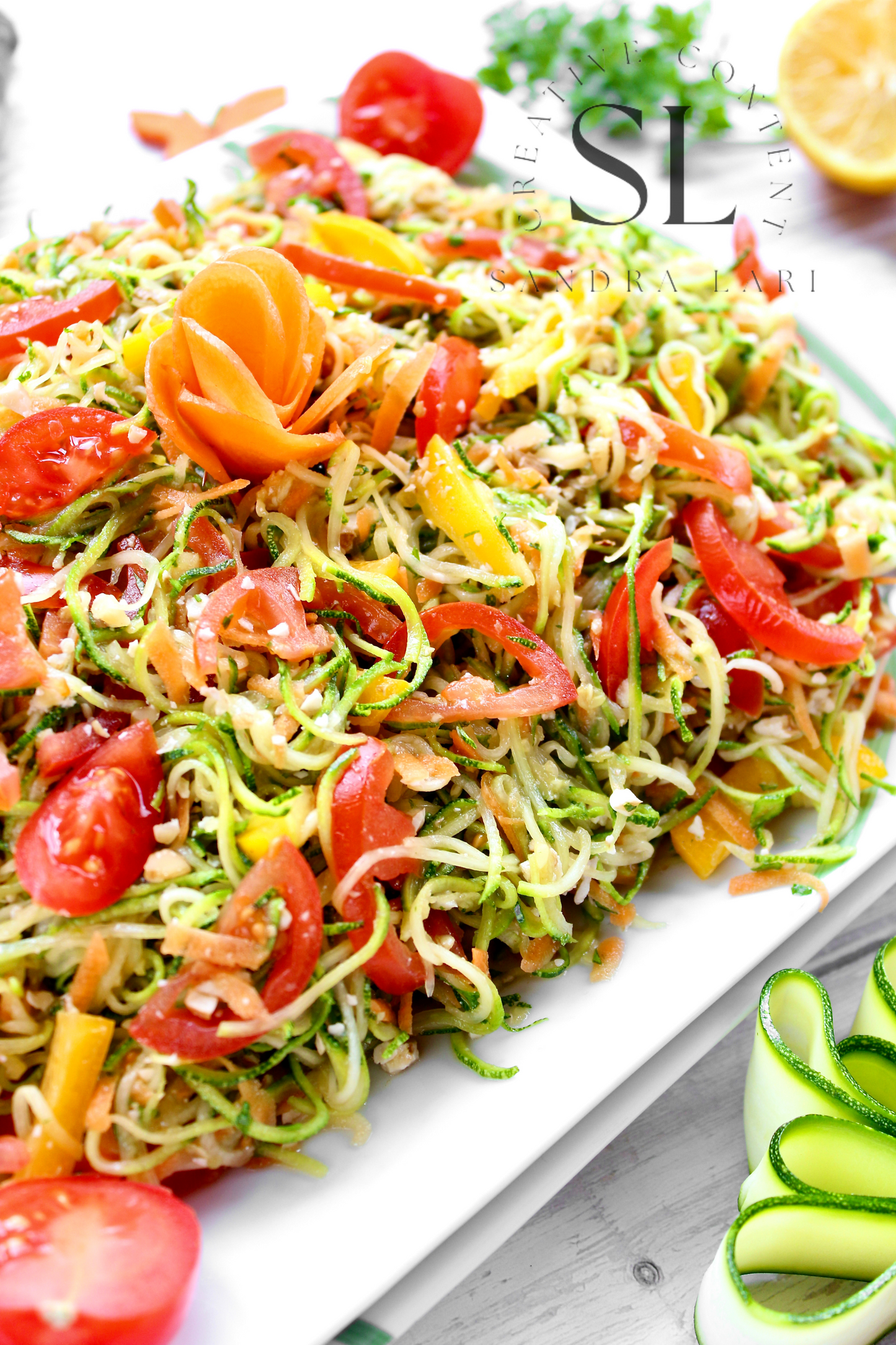 Raw Zucchini Spaghetti Salad - Set 2 of 3