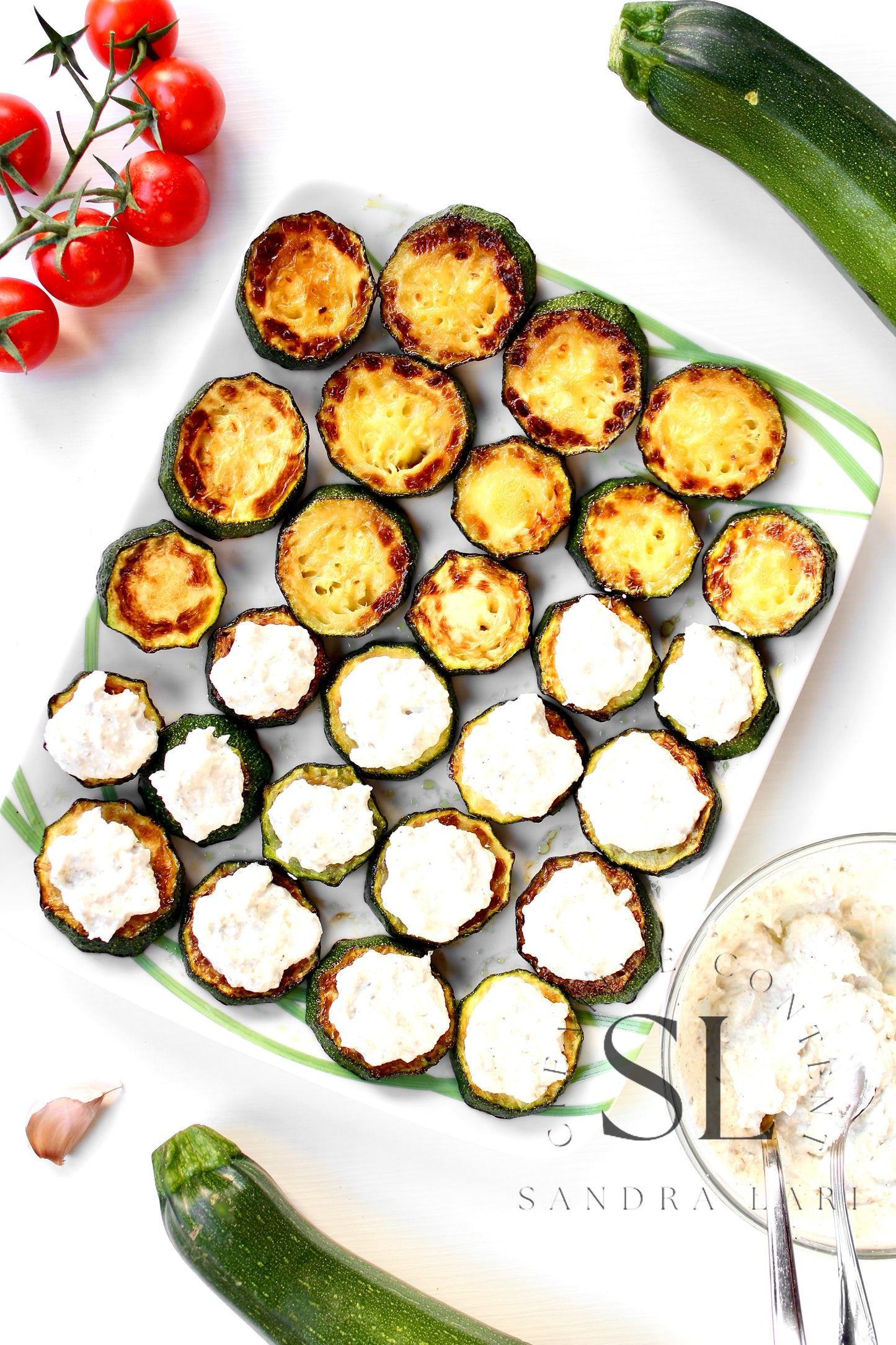Zucchini Bites with Ricotta Cheese & Tomatoes - Set 3 of 3