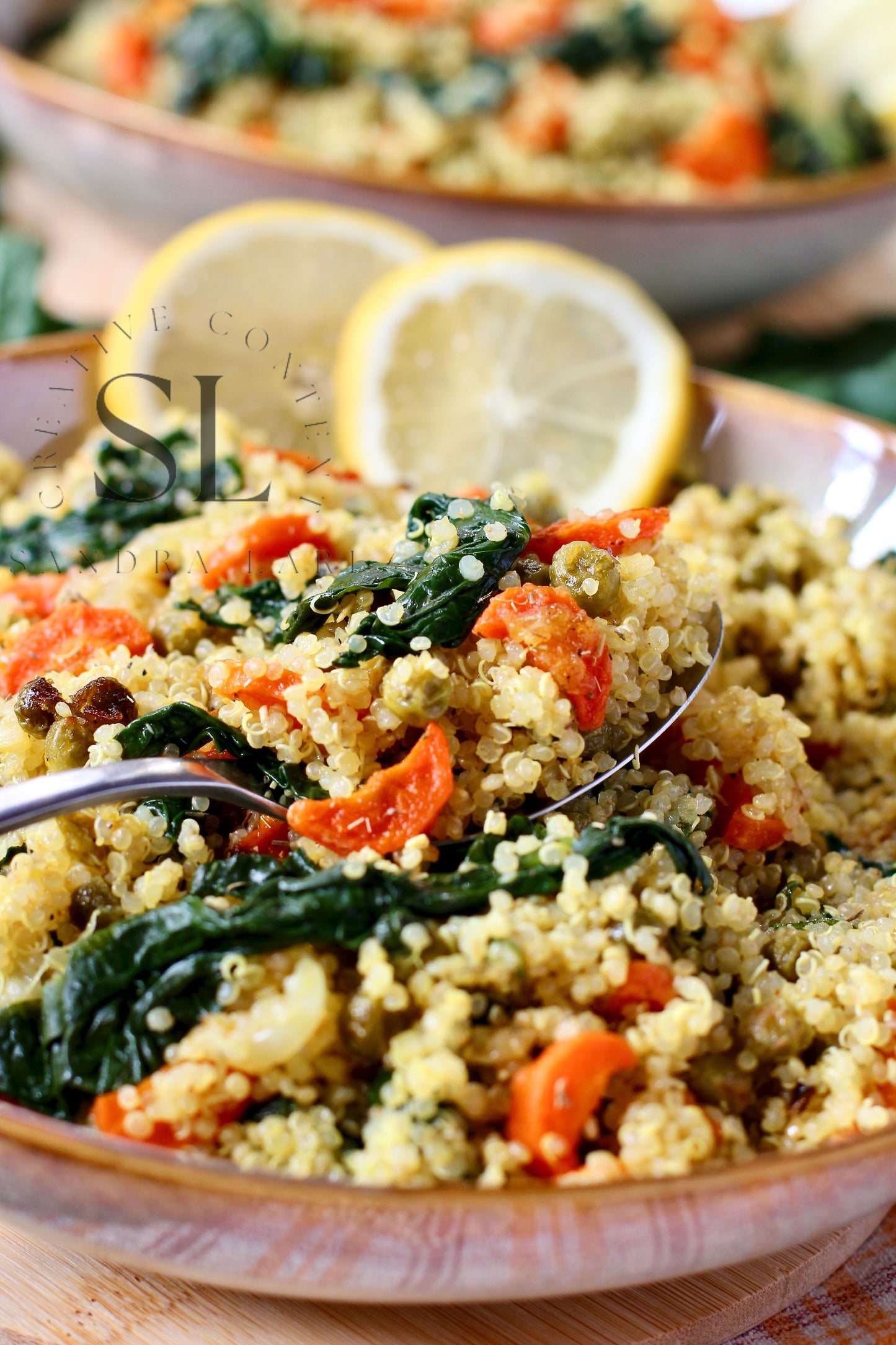 Vegan Roasted Veggies Quinoa Salad with Spinach - Set 2 of 3