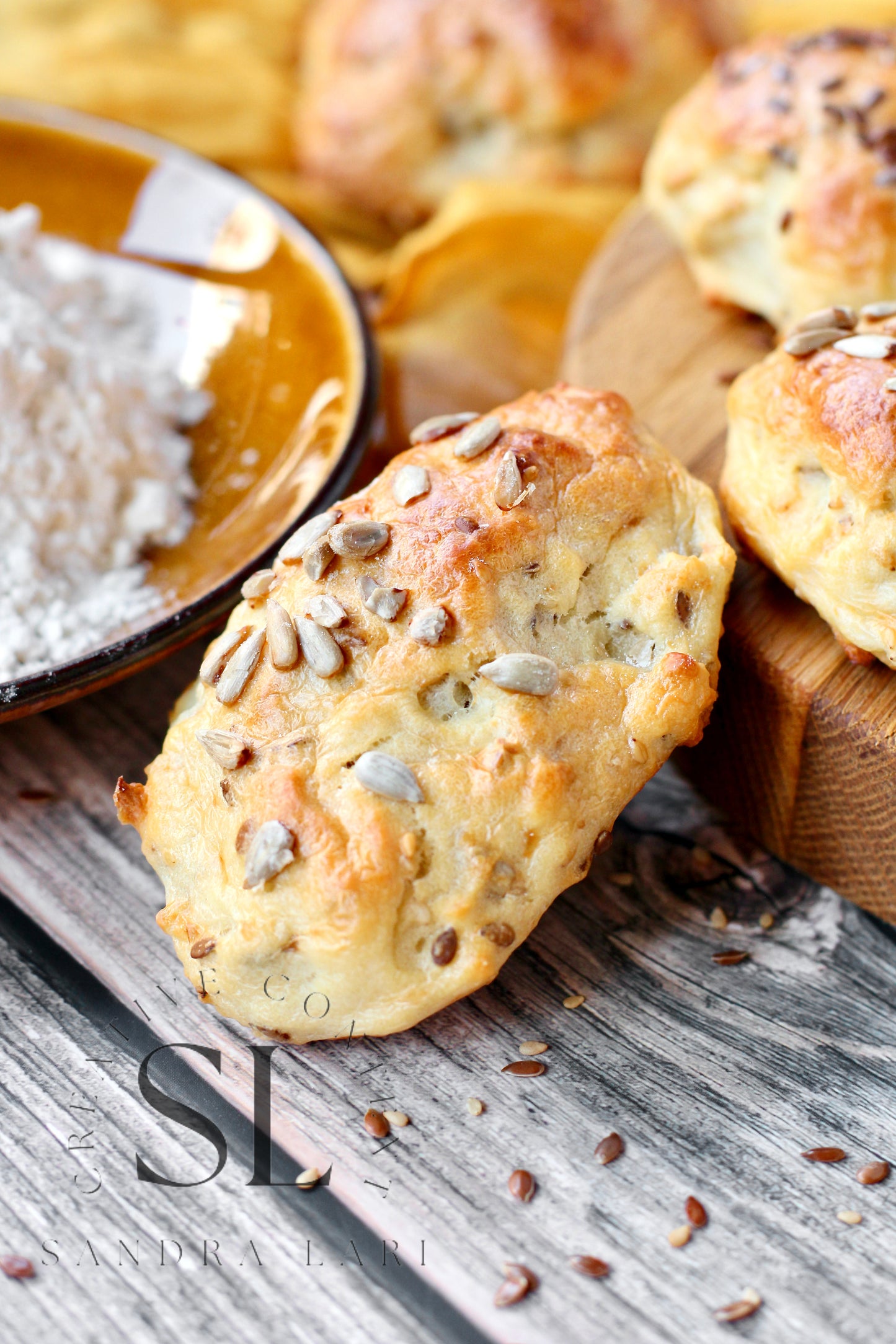 Rustic No Yeast Bread Mini Rolls - Set 4 of 4