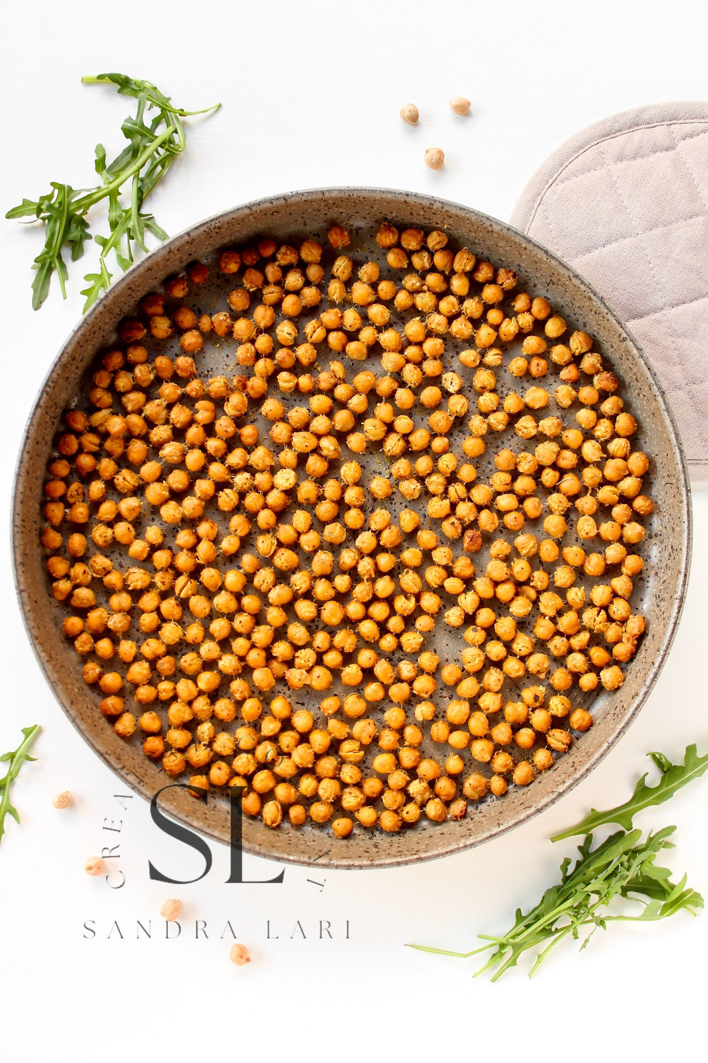 Caprese Arugula Salad with Roasted Chickpeas - Set 1 of 4