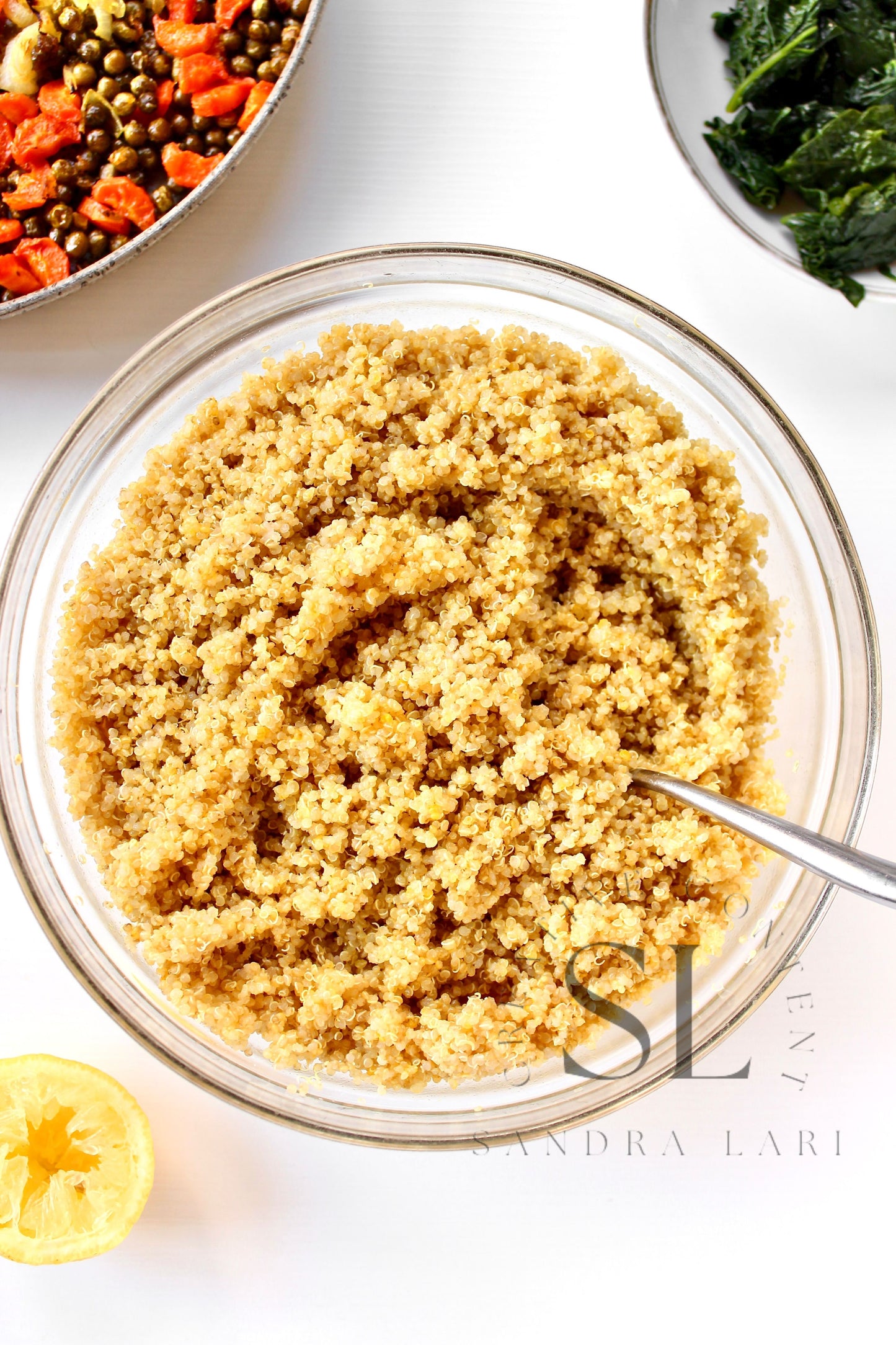 Vegan Roasted Veggies Quinoa Salad with Spinach - Set 3 of 3