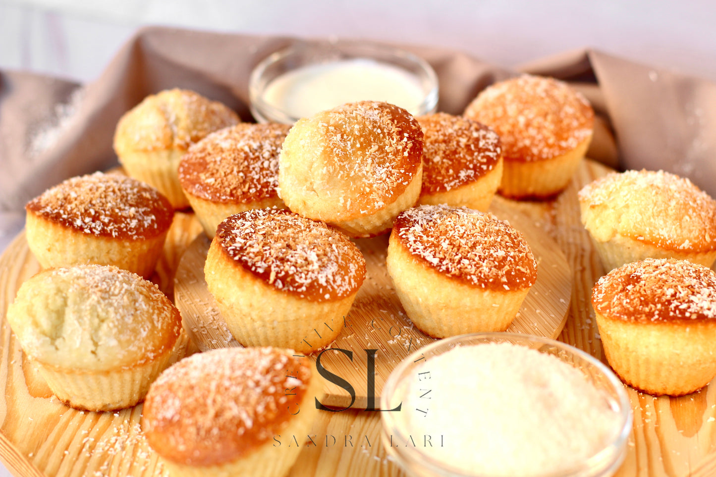 Eggless Coconut Muffins (No Yeast) - Set 4 of 4