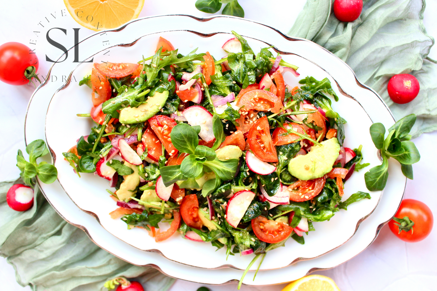 Spring Arugula & Avocado Salad - Set 3 of 3