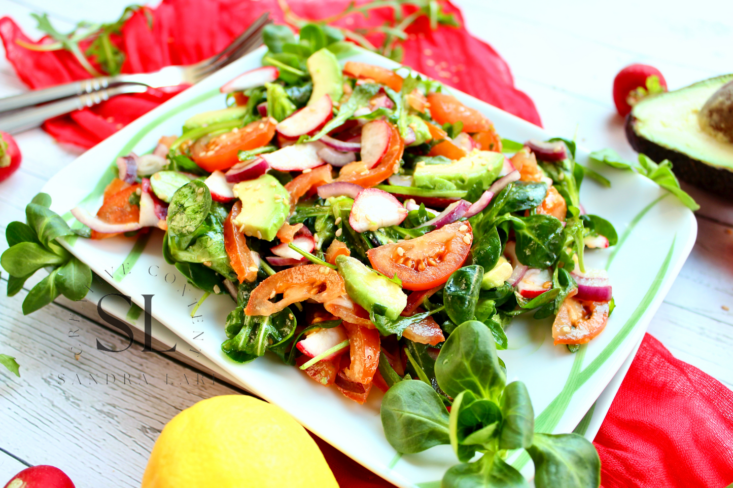 Spring Arugula & Avocado Salad - Set 2 of 3