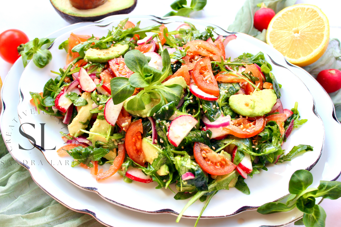 Spring Arugula & Avocado Salad - Set 3 of 3