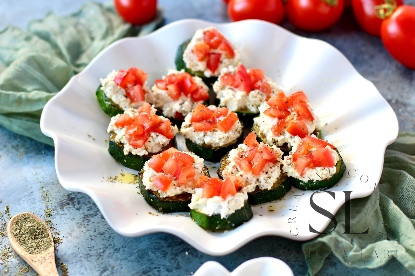Zucchini Bites with Ricotta Cheese & Tomatoes - Set 2 of 3