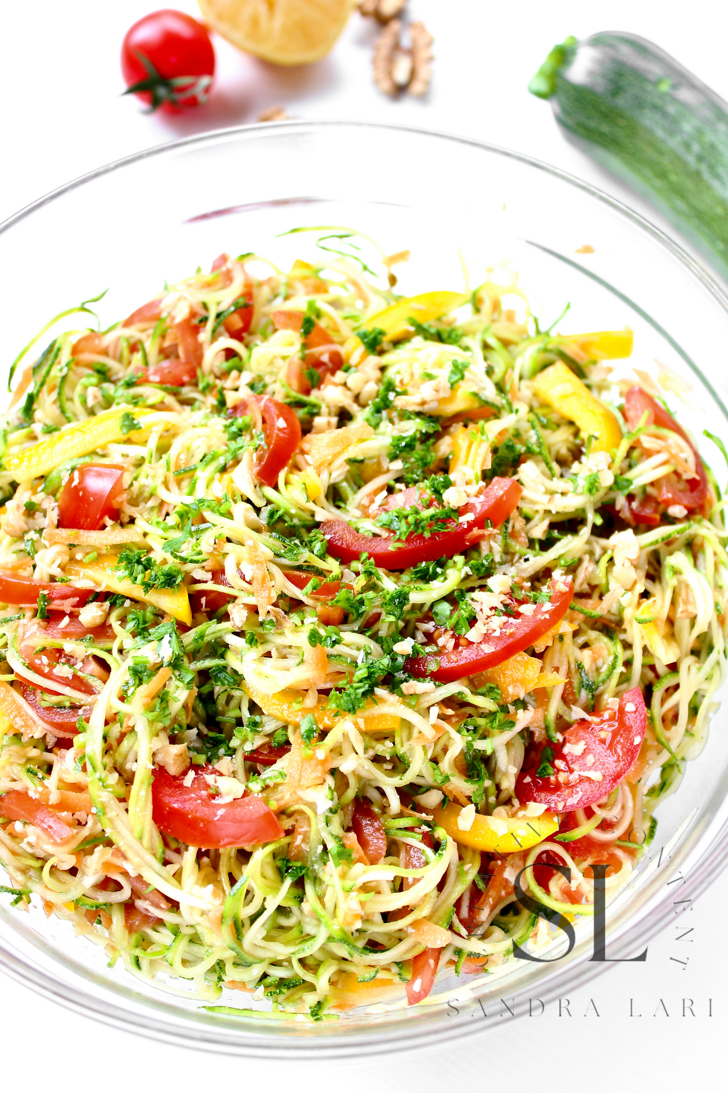 Raw Zucchini Spaghetti Salad - Set 3 of 3